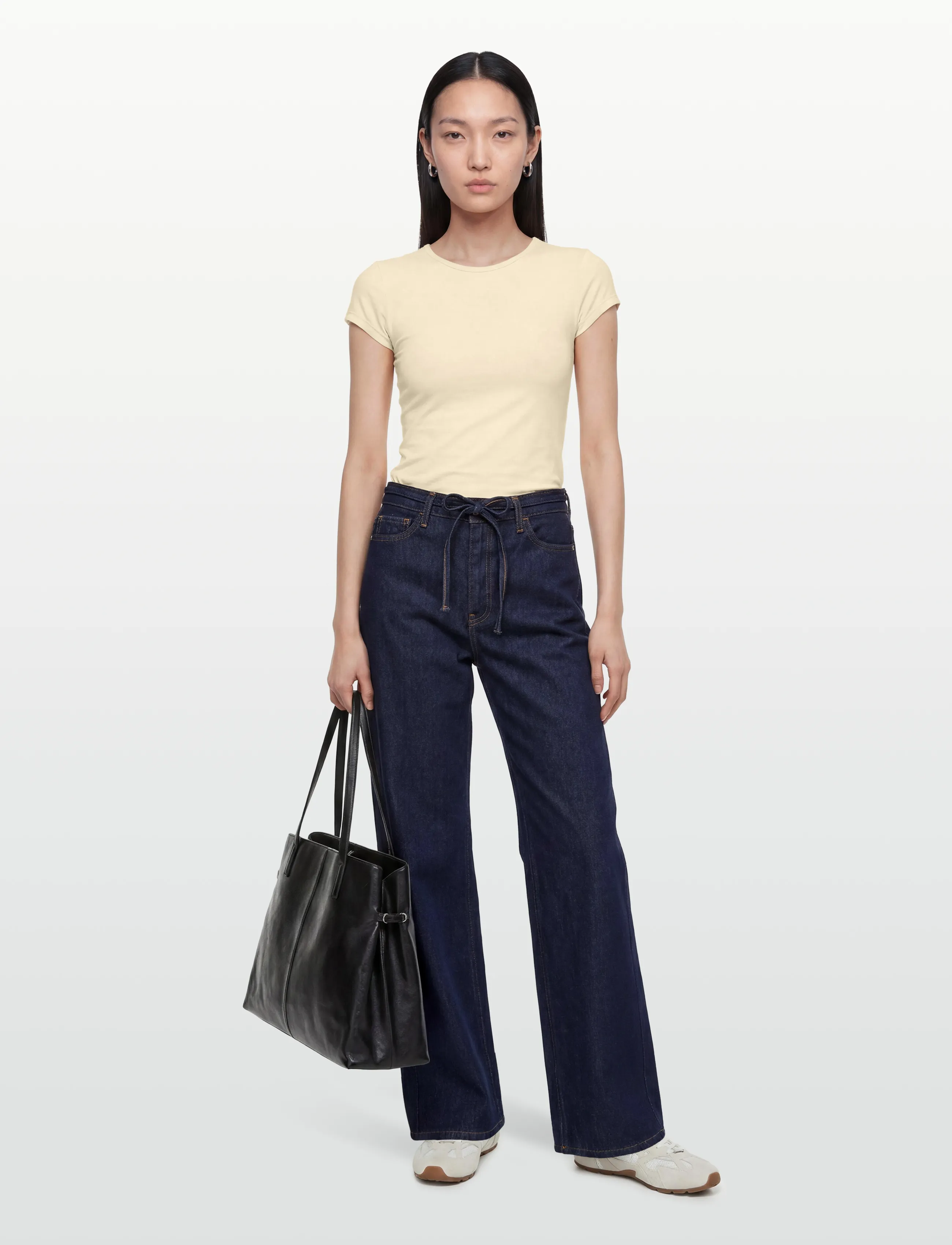 Gina Tricot Slim Fit Top, Kvinder, Slim Fit Top, Gul, Str: XXS