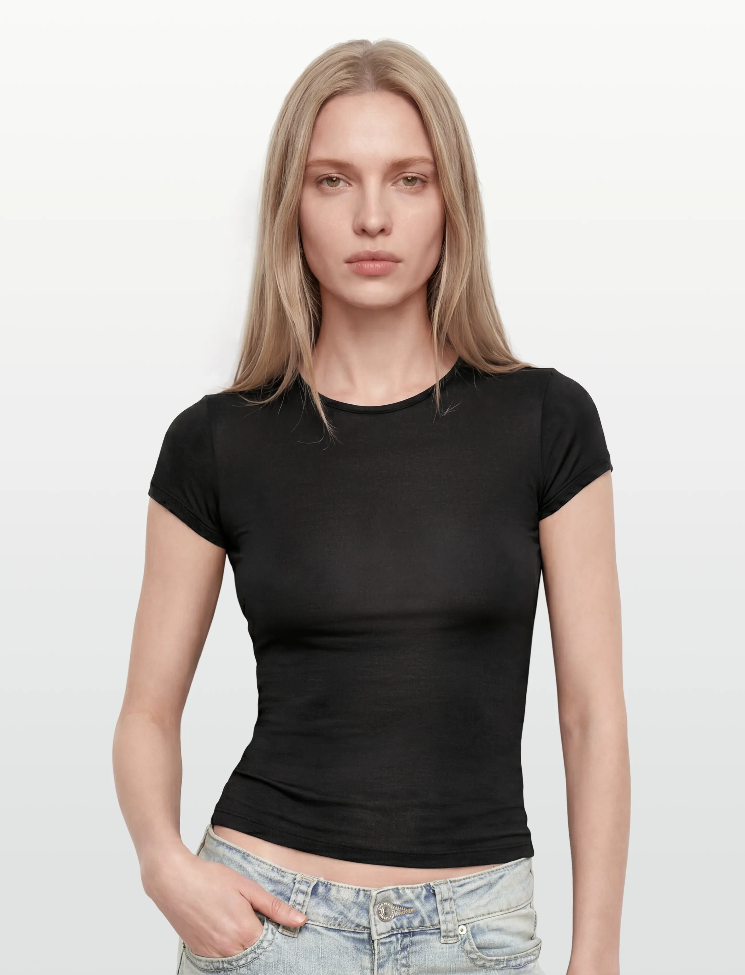 Gina Tricot - Slim fit top - t-shirts - black (9000) - 3