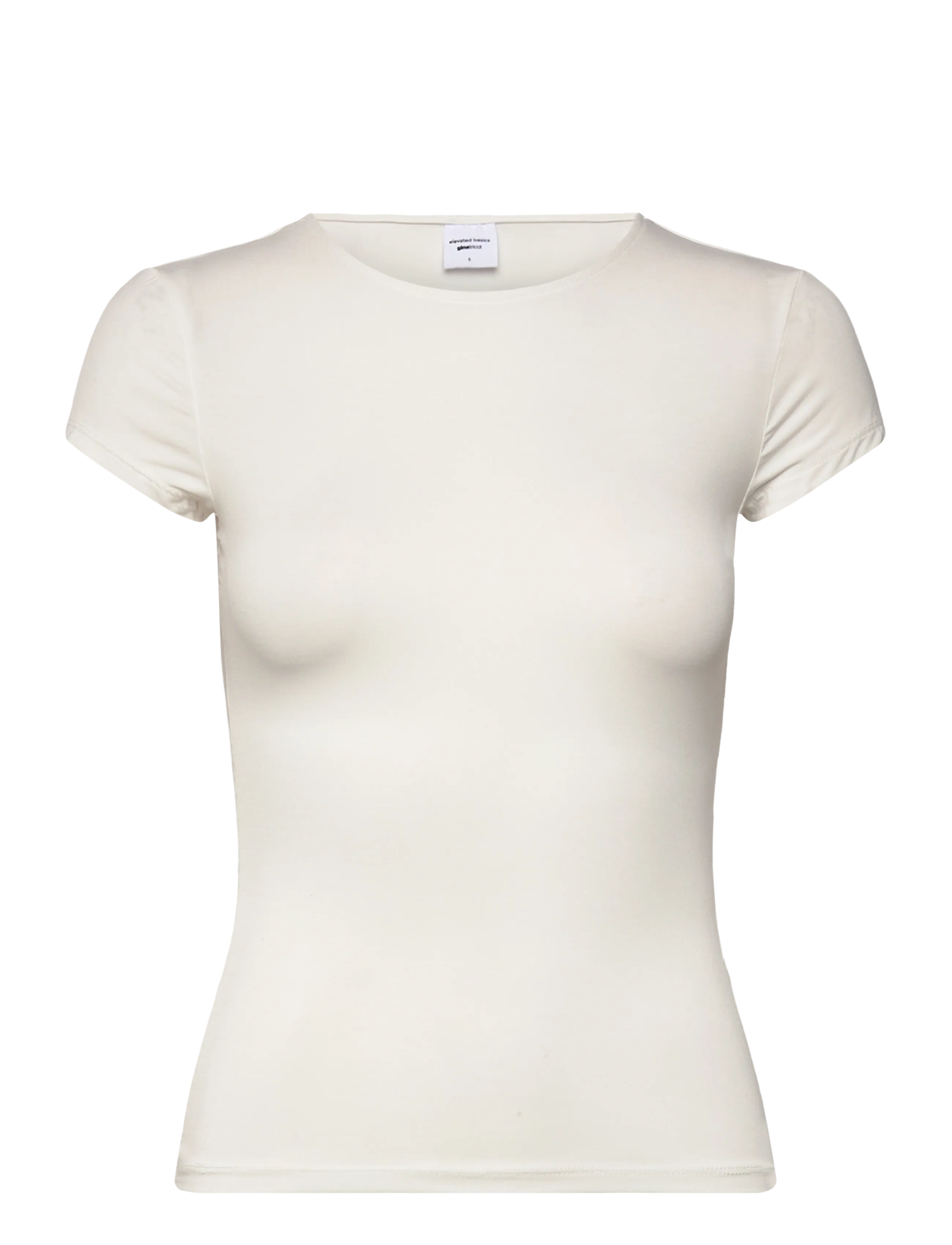 Gina Tricot Slim fit top - Nyheder - OFFWHITE / cream