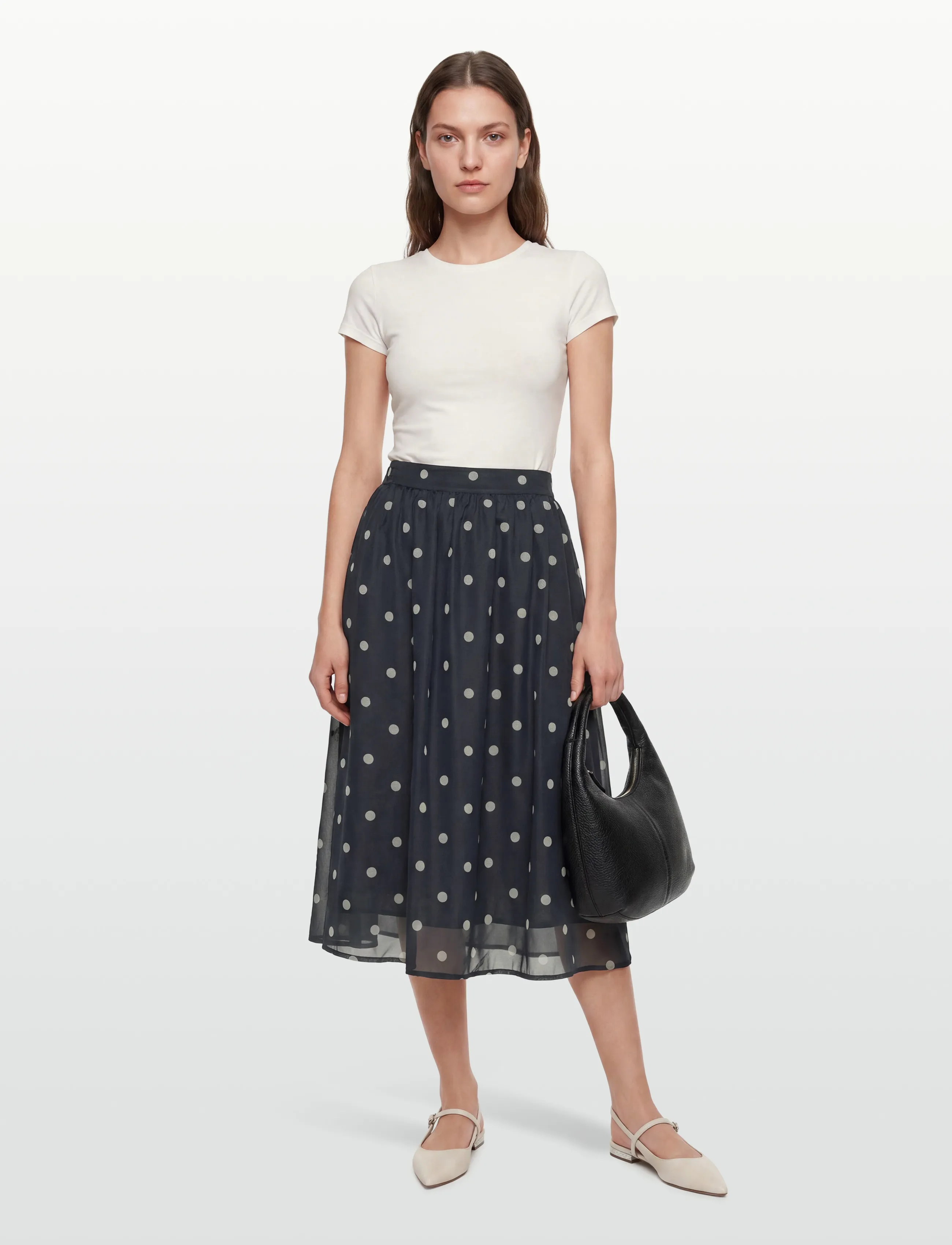 Gina Tricot Slim Fit Top, L, Cream, T-Shirts & Toppe > Kortærmede, Dame