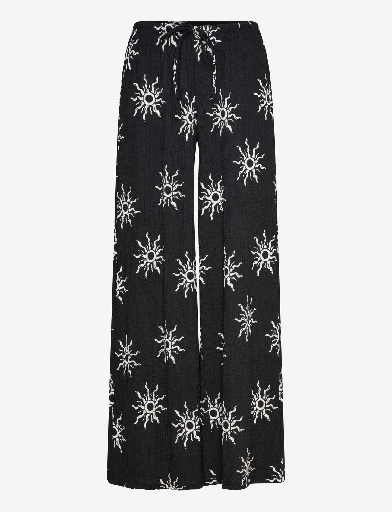 Gina Tricot - Textured wide trousers - bukser med brede ben - graphic sun - 0