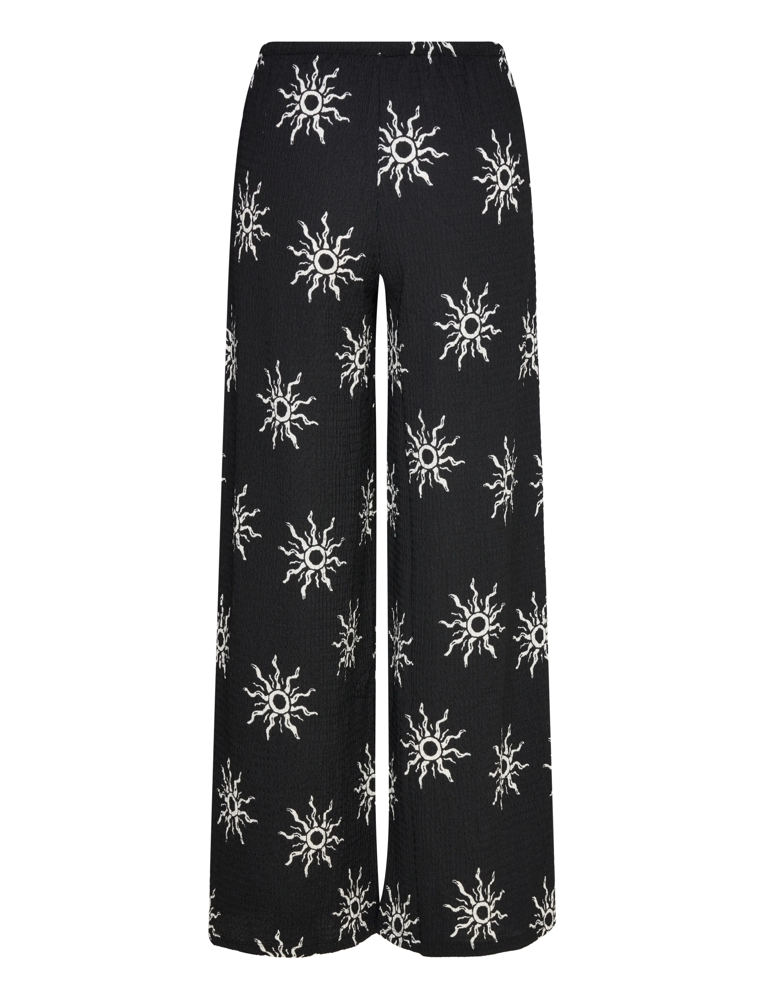 Gina Tricot - Textured wide trousers - laia säärega püksid - graphic sun - 1