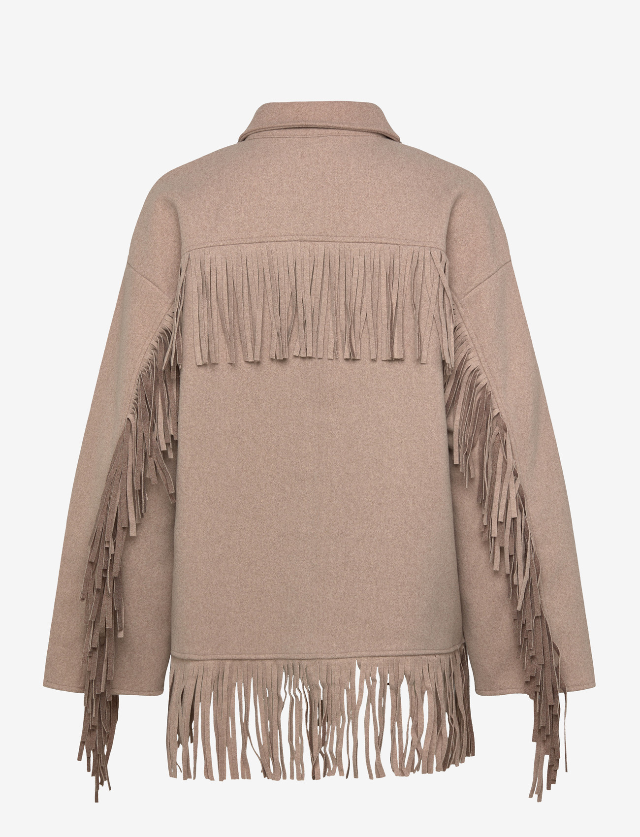 Gina Tricot - Fringe jacket - forårsjakker - beige melange (1186) - 1