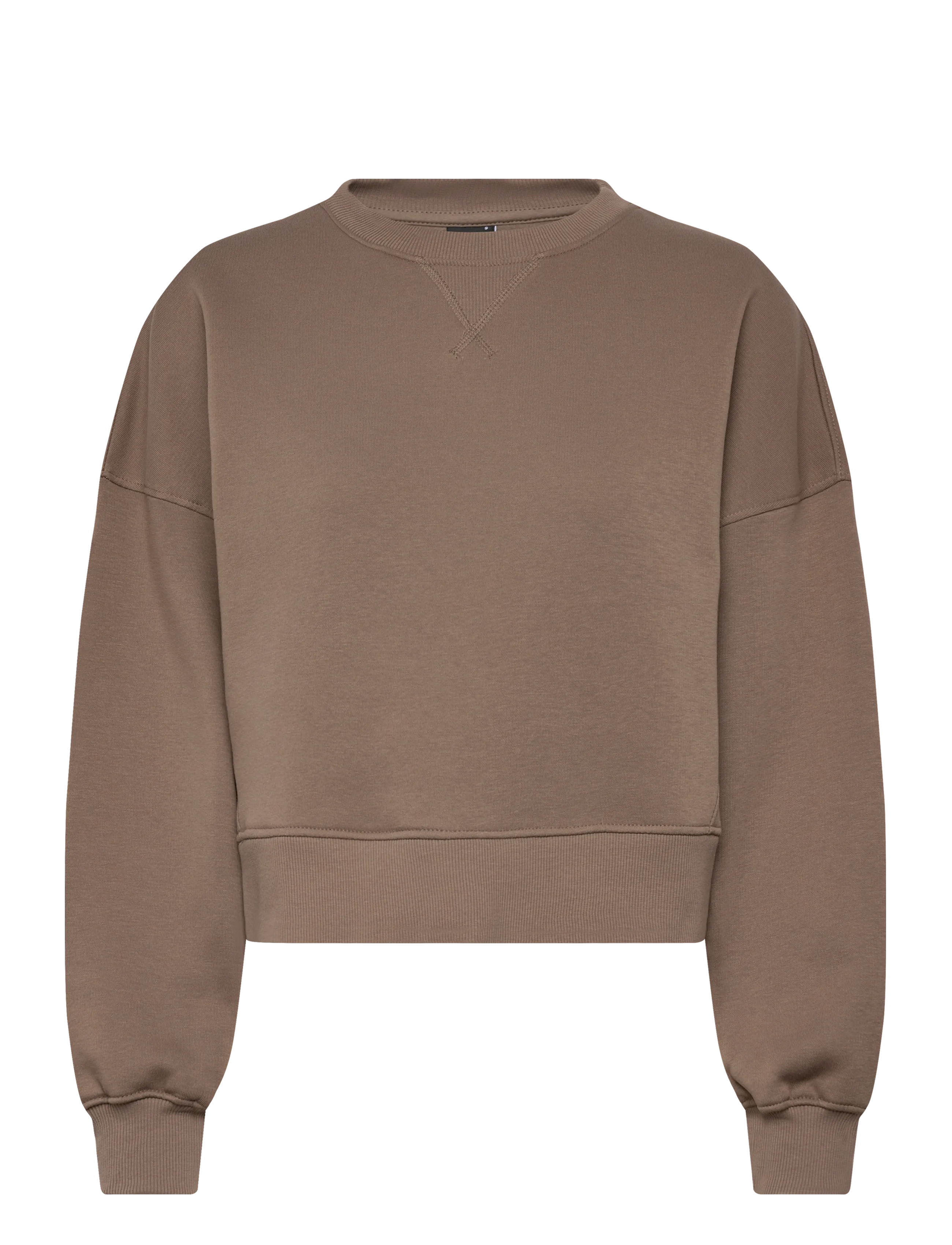 Gina Tricot Crop crewneck sweater - Skatīt visu - FALCON (7092) / brown