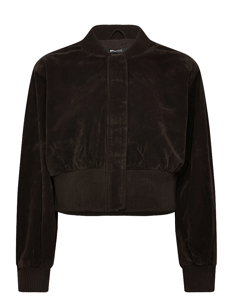Gina Tricot - Faux suede short jacket - frühlingsjacken - dark brown (7180) - 0