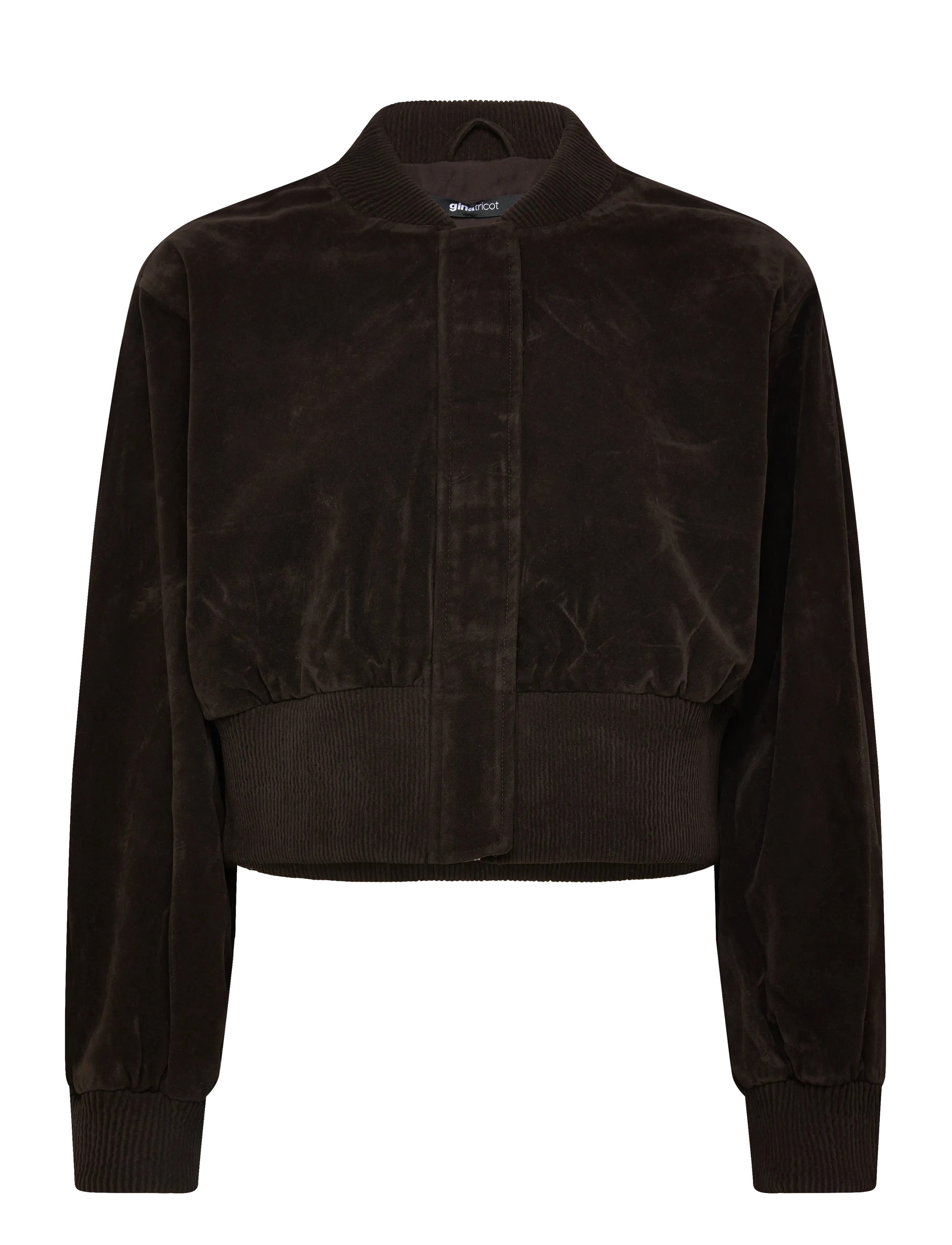 Gina Tricot Faux suede short jacket - Tøj - DARK BROWN (7180) / brown