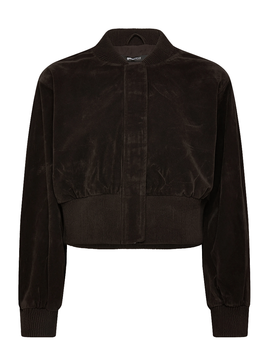 Gina Tricot - Faux suede short jacket - frühlingsjacken - dark brown (7180) - 0
