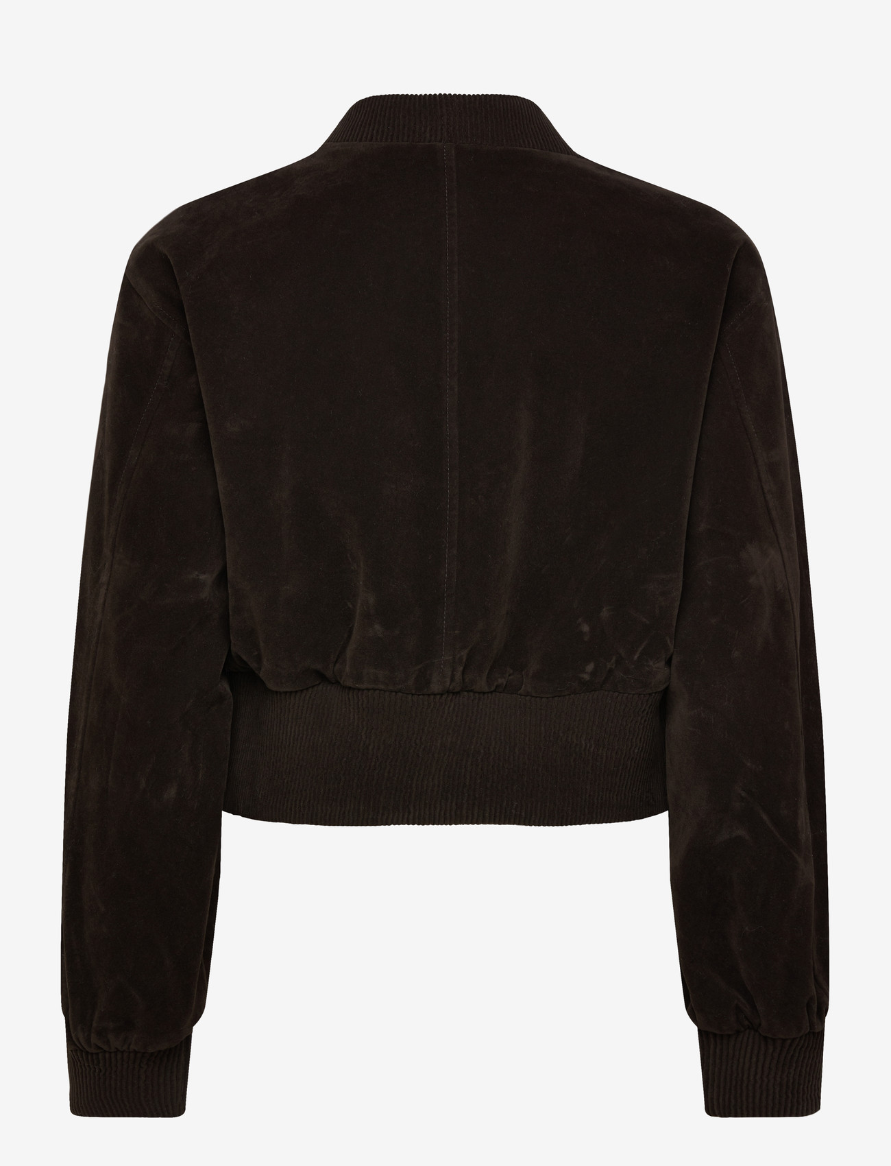 Gina Tricot - Faux suede short jacket - forårsjakker - dark brown (7180) - 1