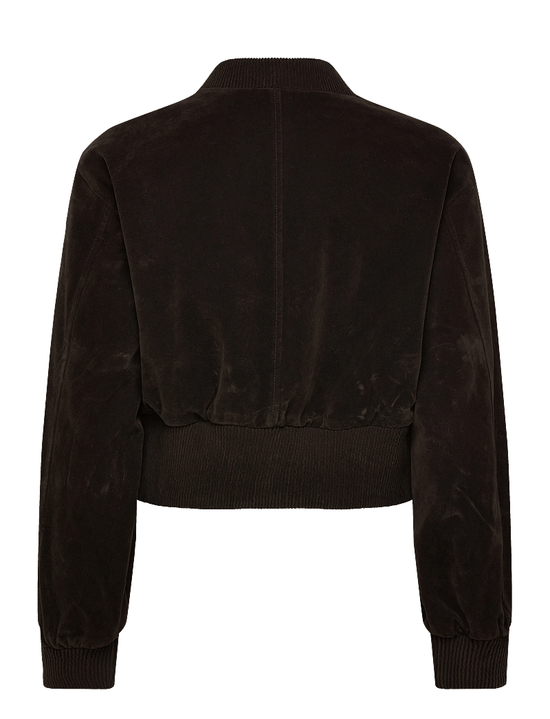 Gina Tricot - Faux suede short jacket - frühlingsjacken - dark brown (7180) - 1