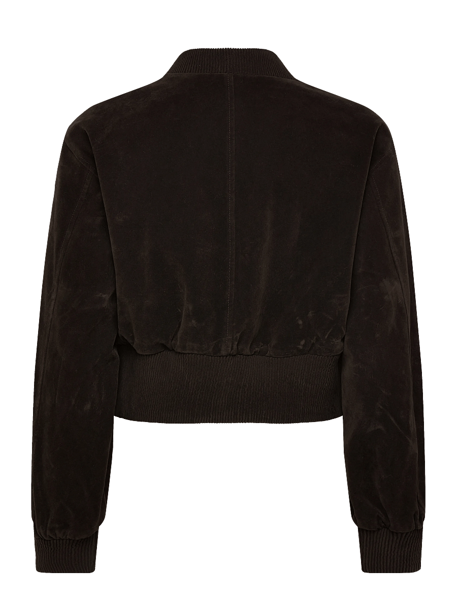 Gina Tricot - Faux suede short jacket - frühlingsjacken - dark brown (7180) - 1