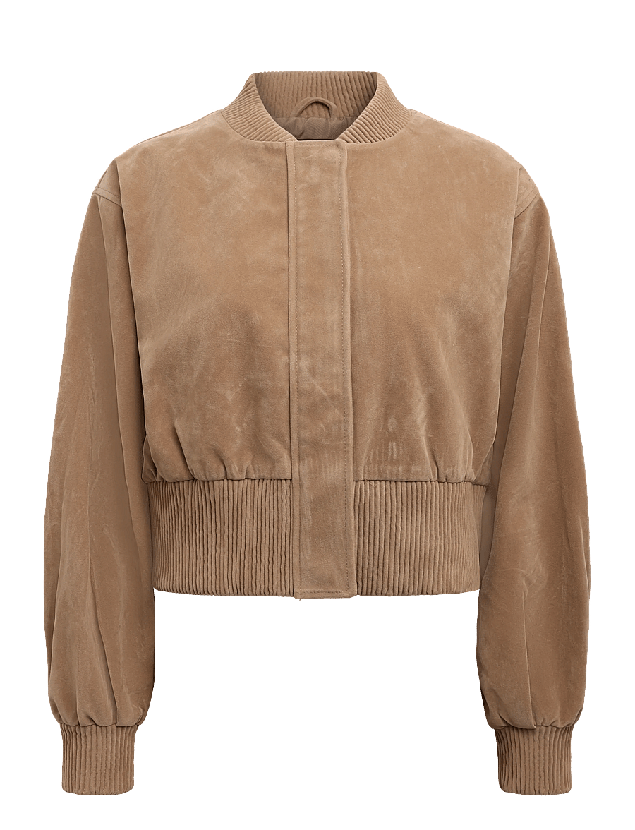 Gina Tricot - Faux suede short jacket - bomber jackets - lt beige (7201) - 0
