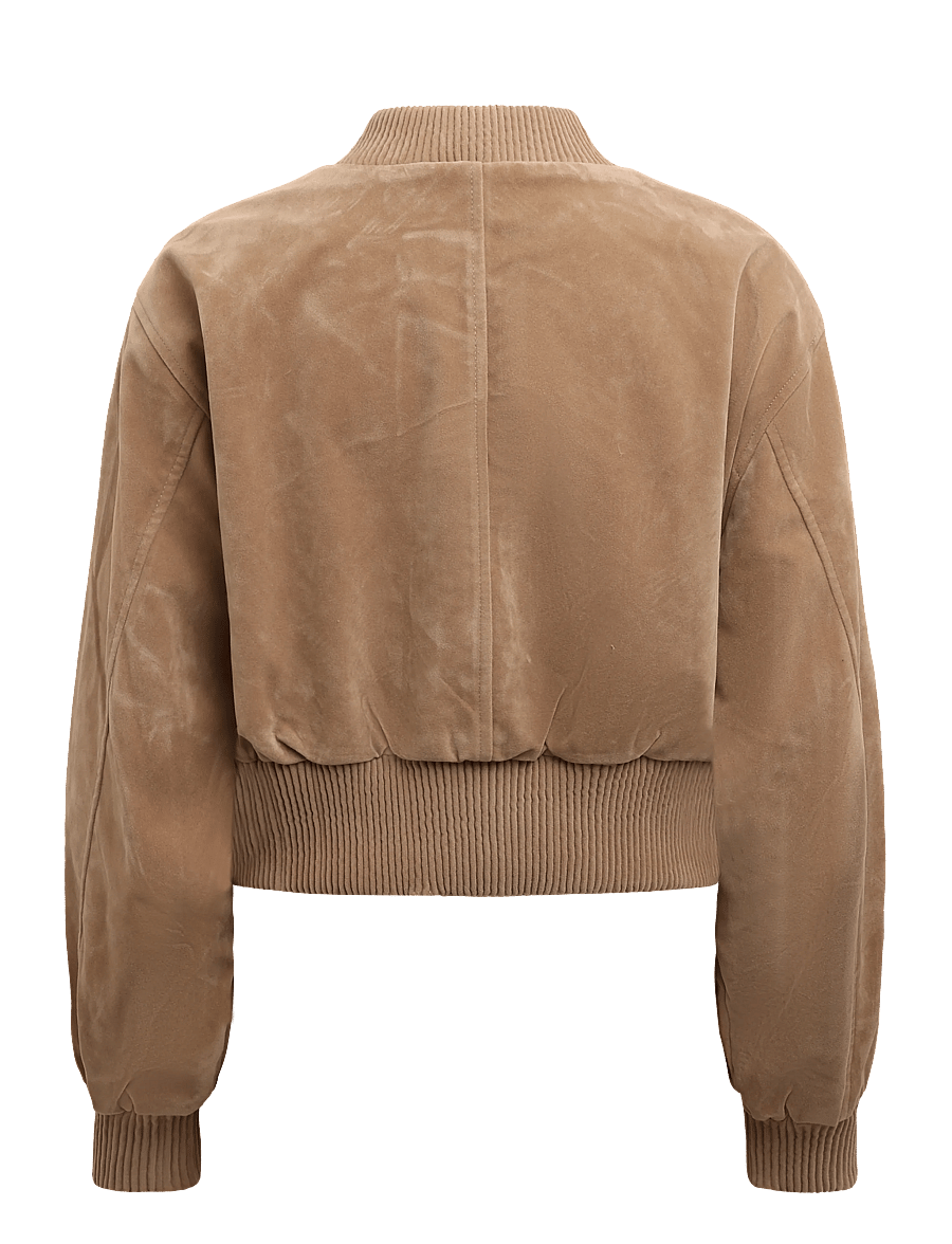 Gina Tricot - Faux suede short jacket - bomber jackets - lt beige (7201) - 1