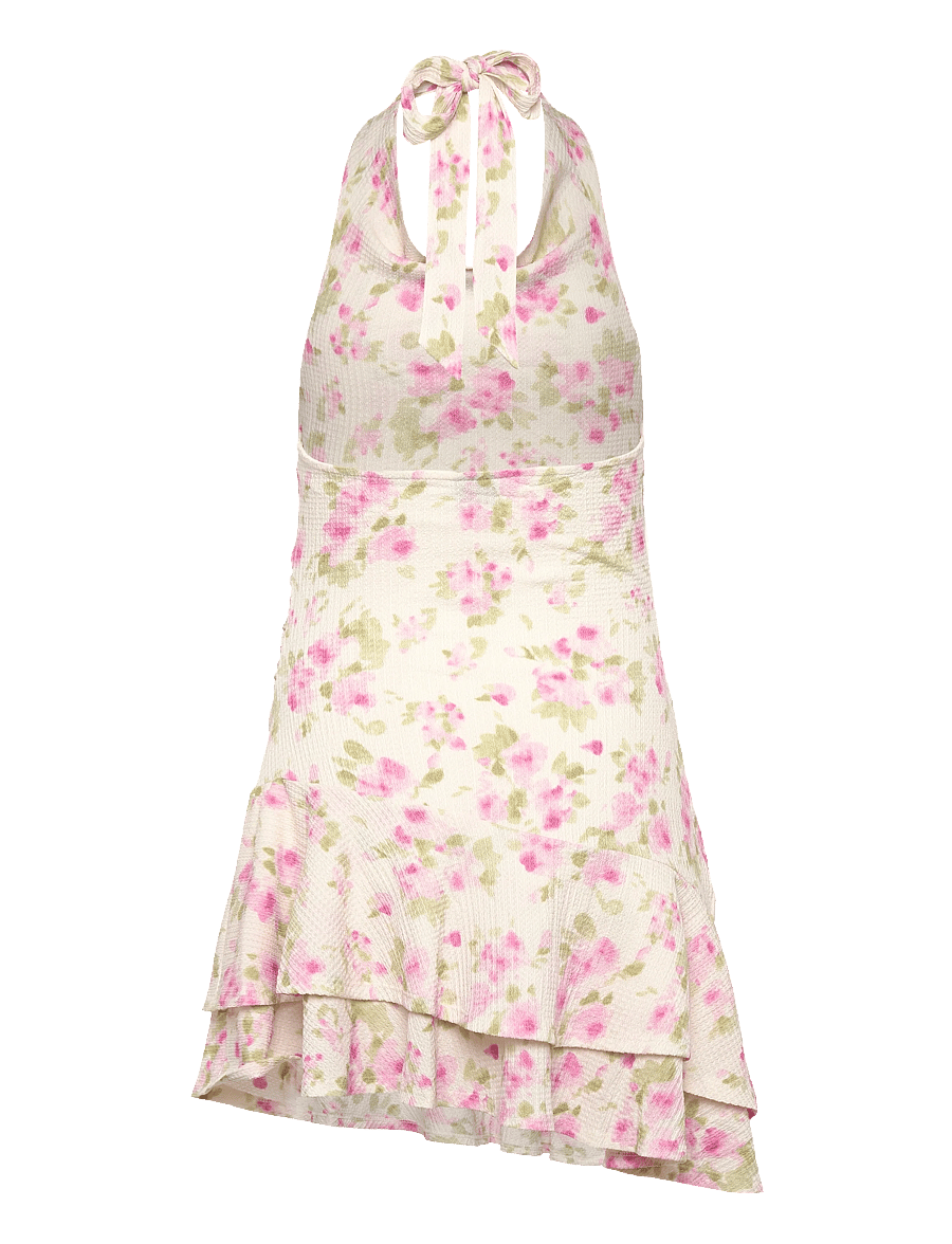 Gina Tricot - Halterneck mini dress - sommerkleider - pink flower (3844) - 2