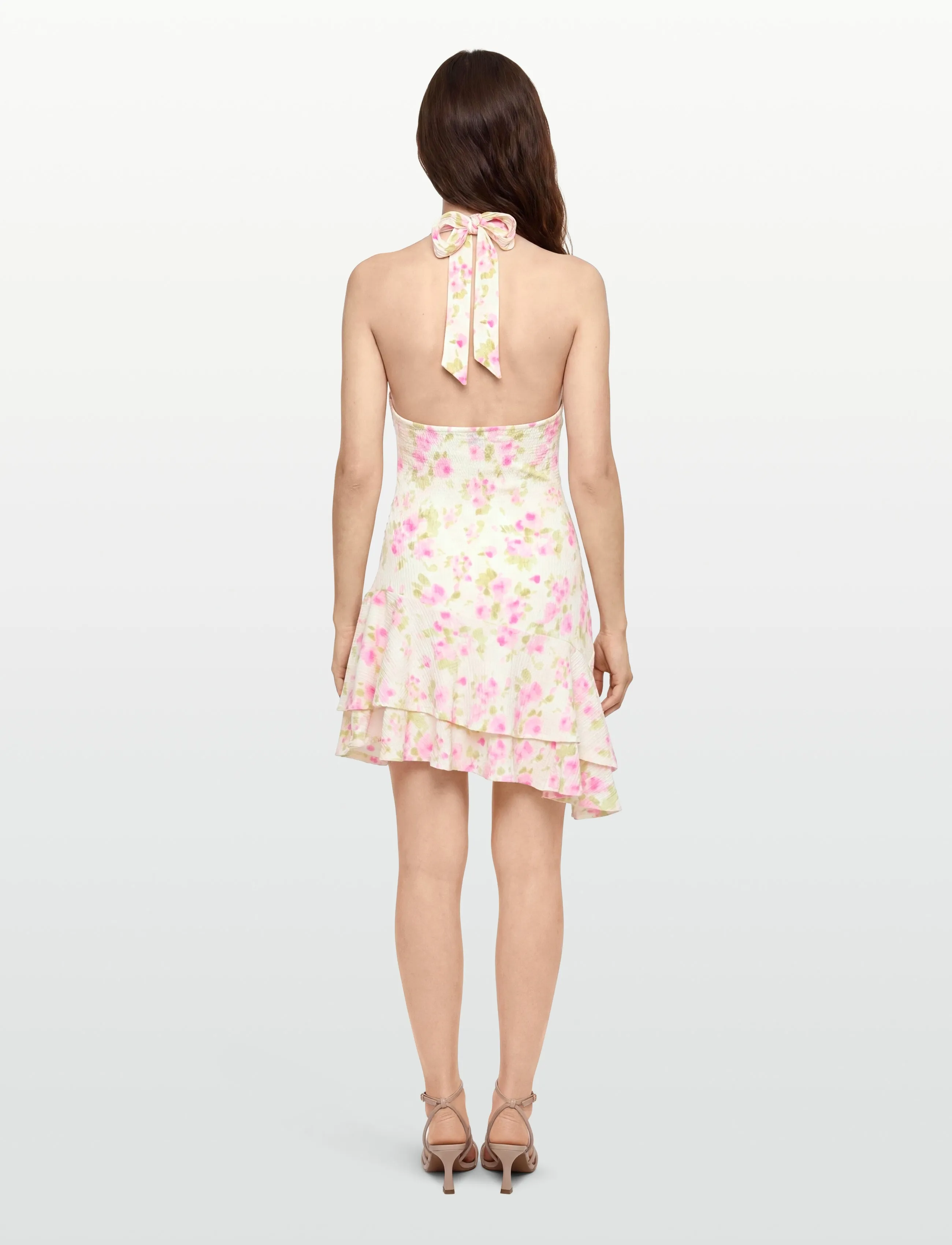 Gina Tricot - Halterneck mini dress - sommerkleider - pink flower (3844) - 4