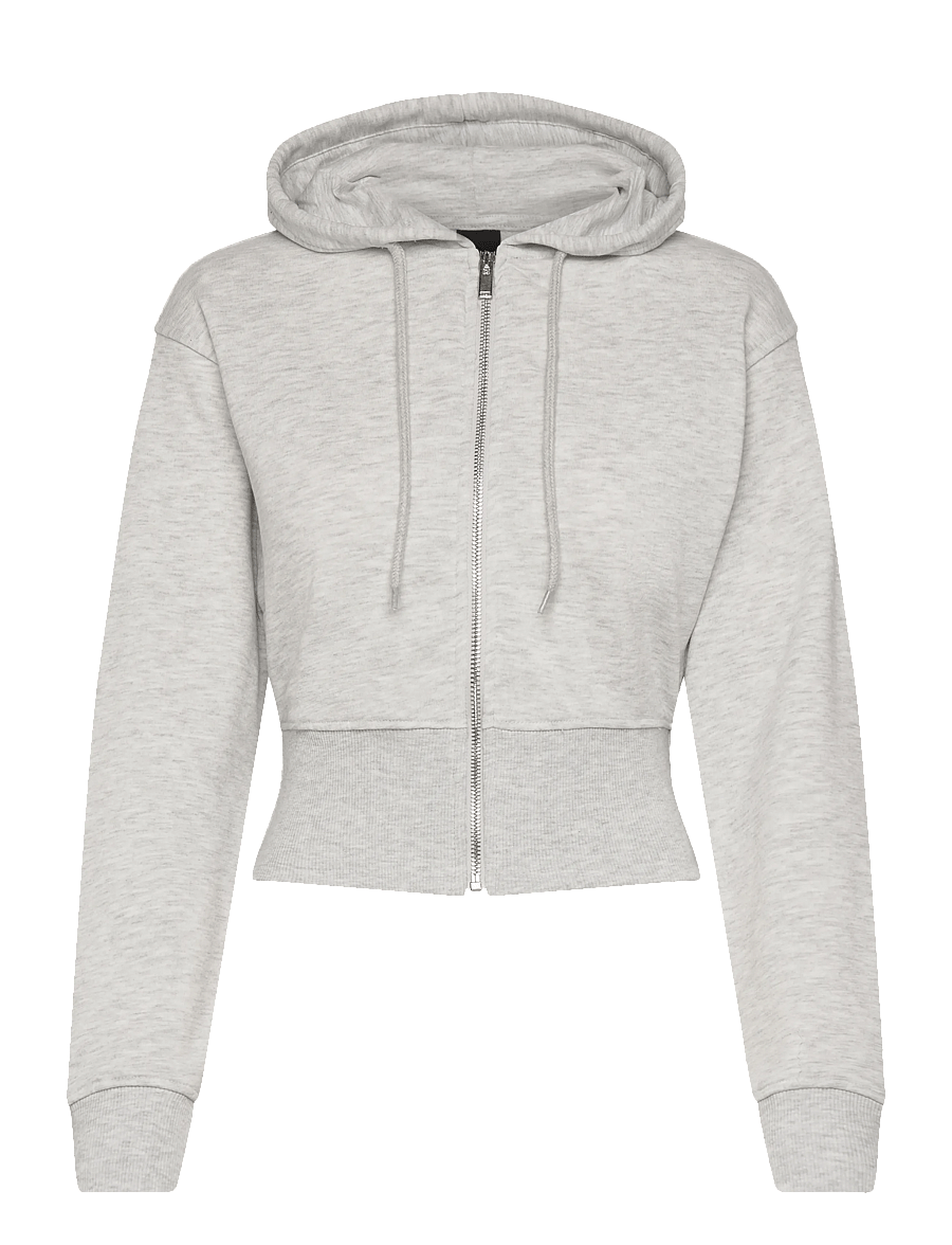 Gina Tricot - Slim fit zip hoodie - kapuzenpullover - lt grey melange - 1