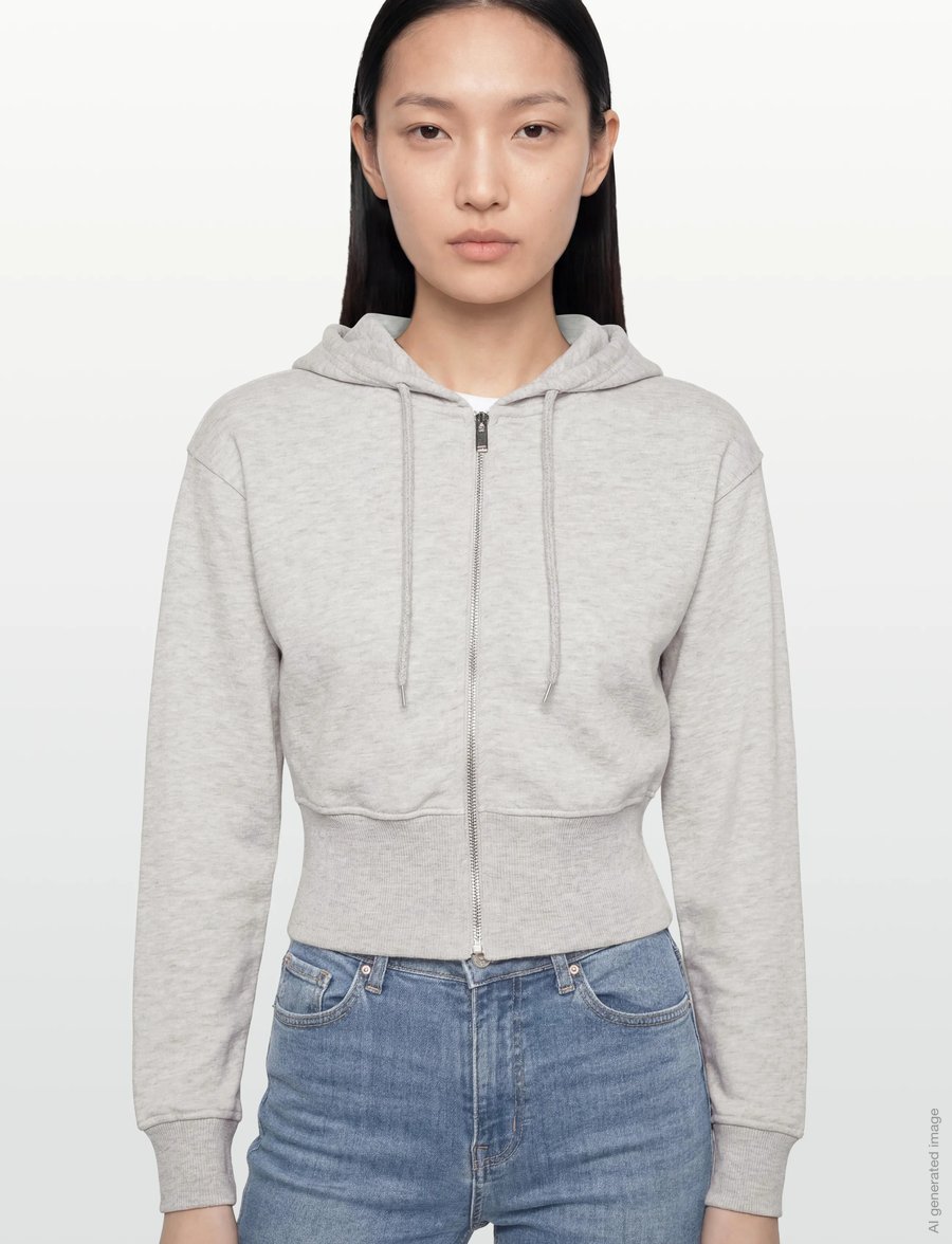 Gina Tricot - Slim fit zip hoodie - kapuzenpullover - lt grey melange - 3