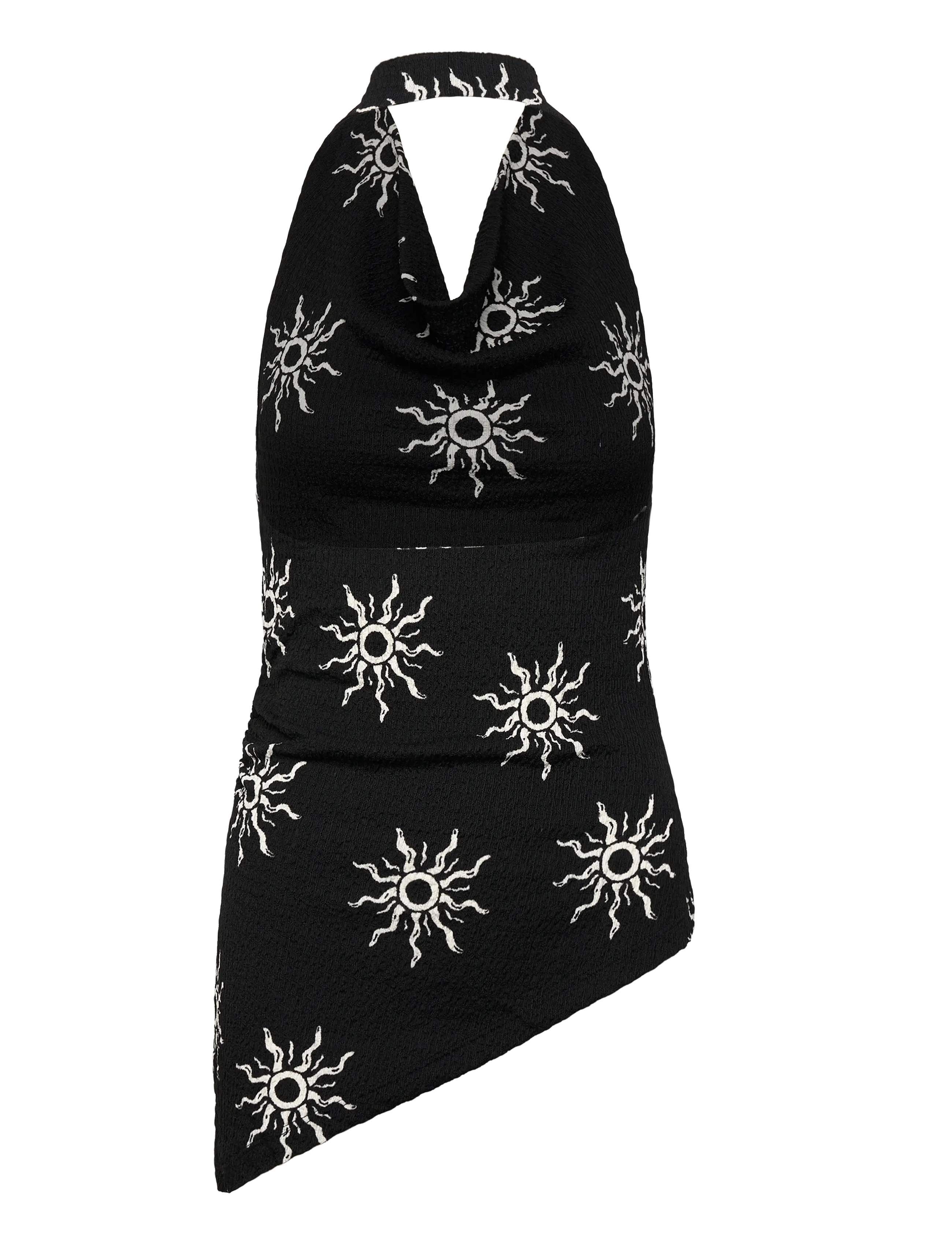 Gina Tricot Halterneck top - Swedish brands - GRAPHIC SUN / black