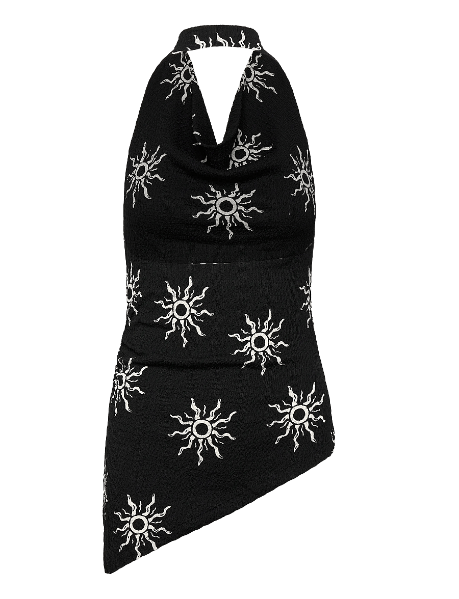 Gina Tricot - Halterneck top - Ärmellose tops - graphic sun - 0