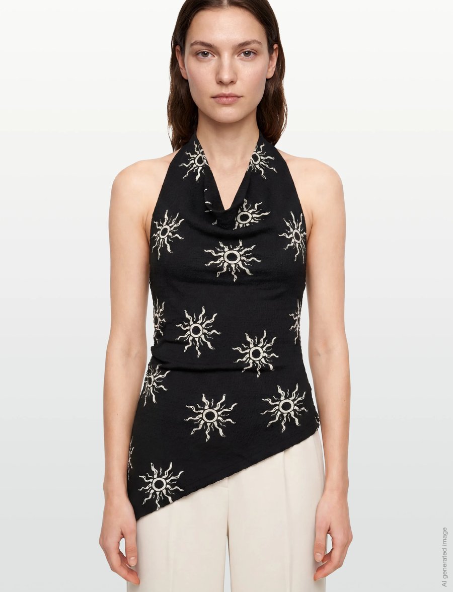 Gina Tricot - Halterneck top - Ärmellose tops - graphic sun - 3
