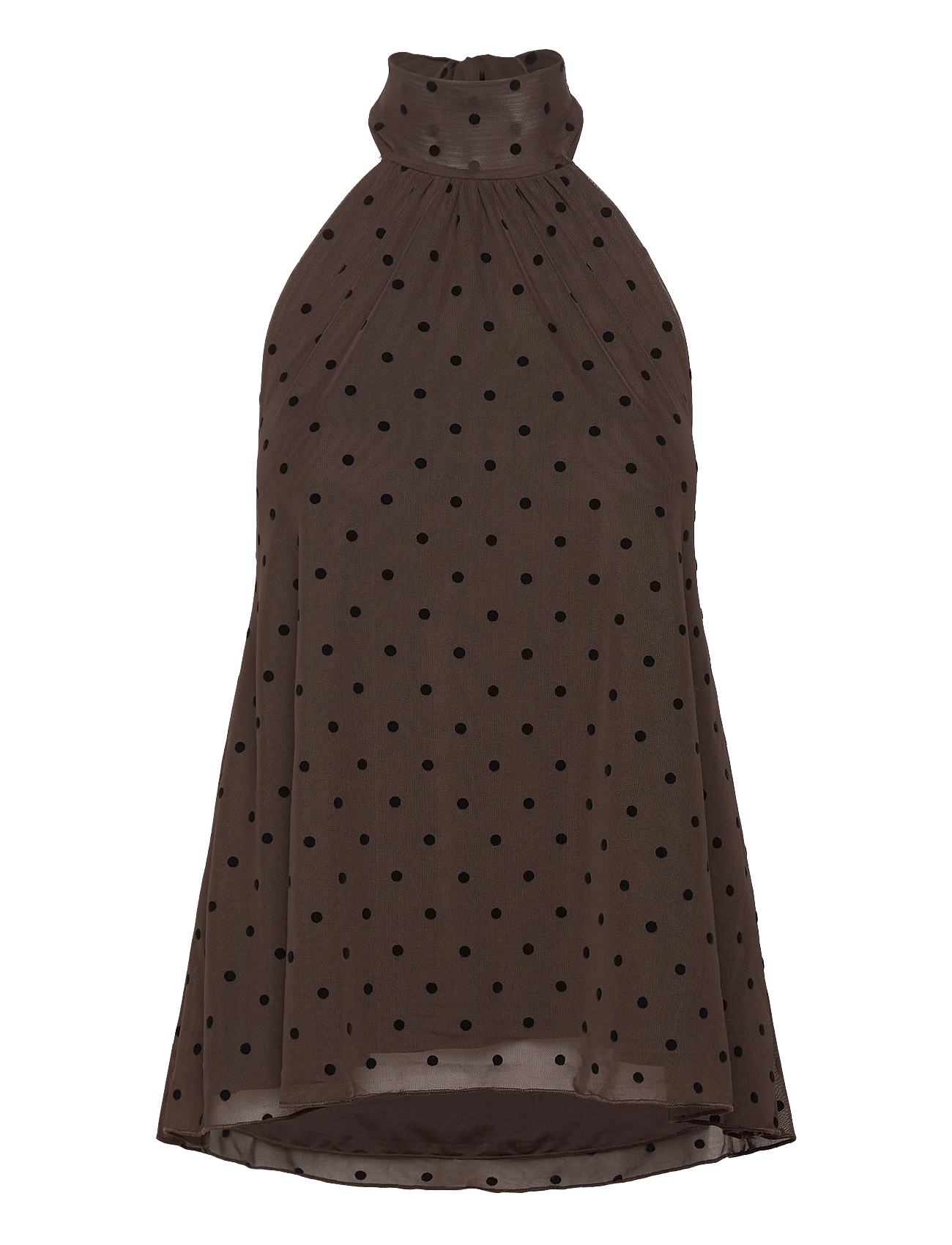 Halterneck top - BROWN DOT AOP (7963)