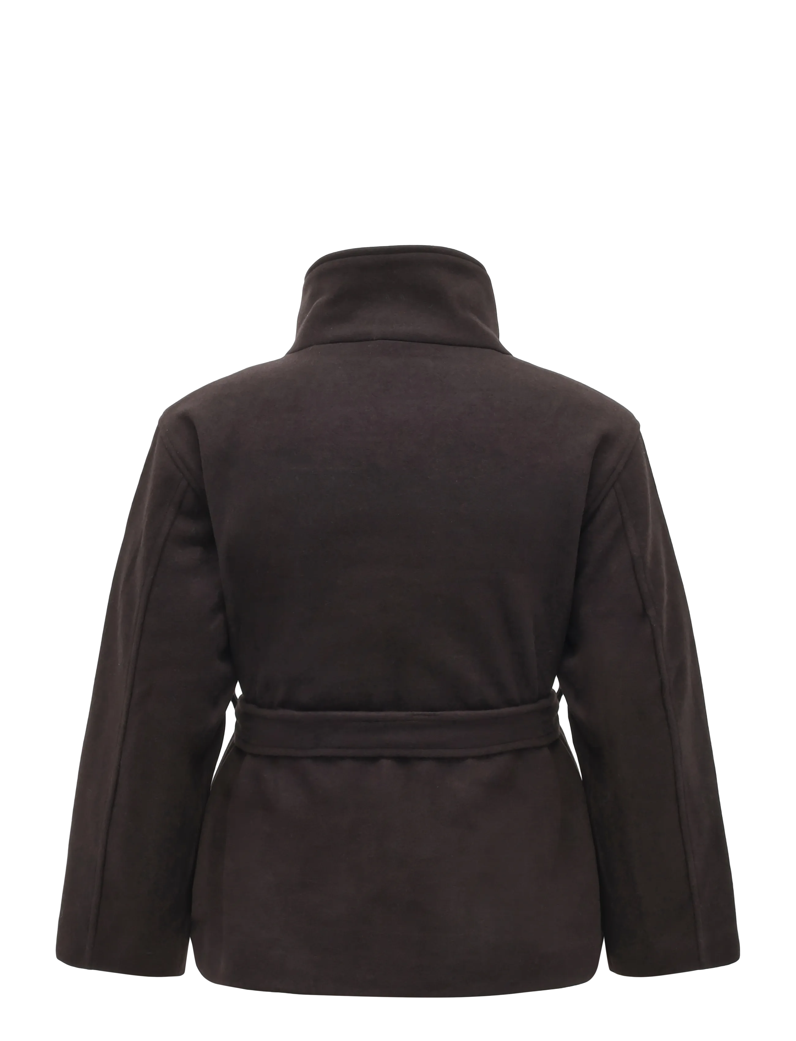 Gina Tricot - High neck wool blend jacket - dark brown (7180) - 1