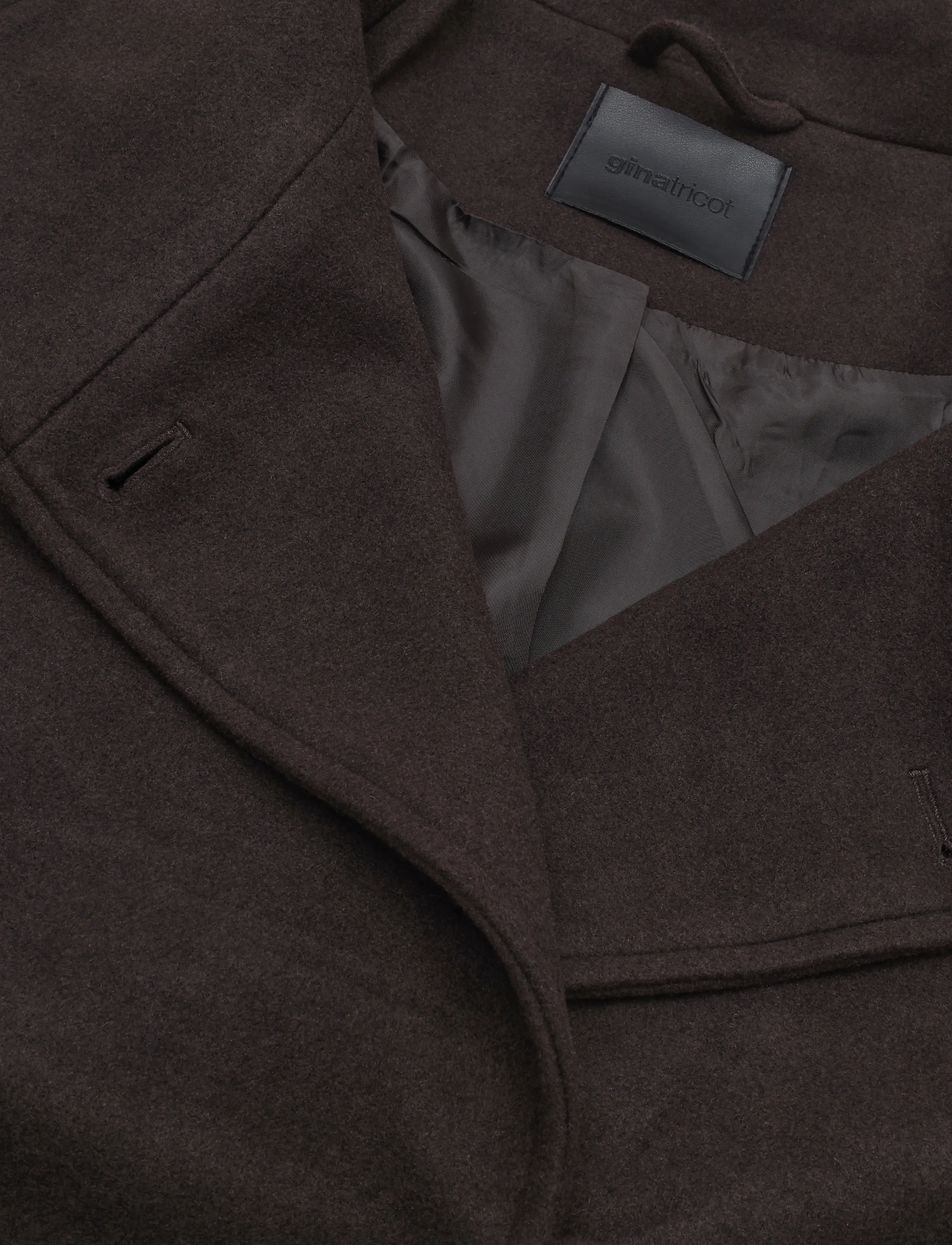 Gina Tricot - High neck wool blend jacket - dark brown (7180) - 2