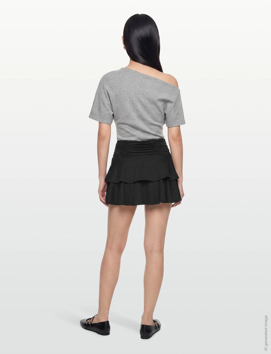 Gina Tricot - Mini frill skirt - kurze röcke - black (9000) - 4