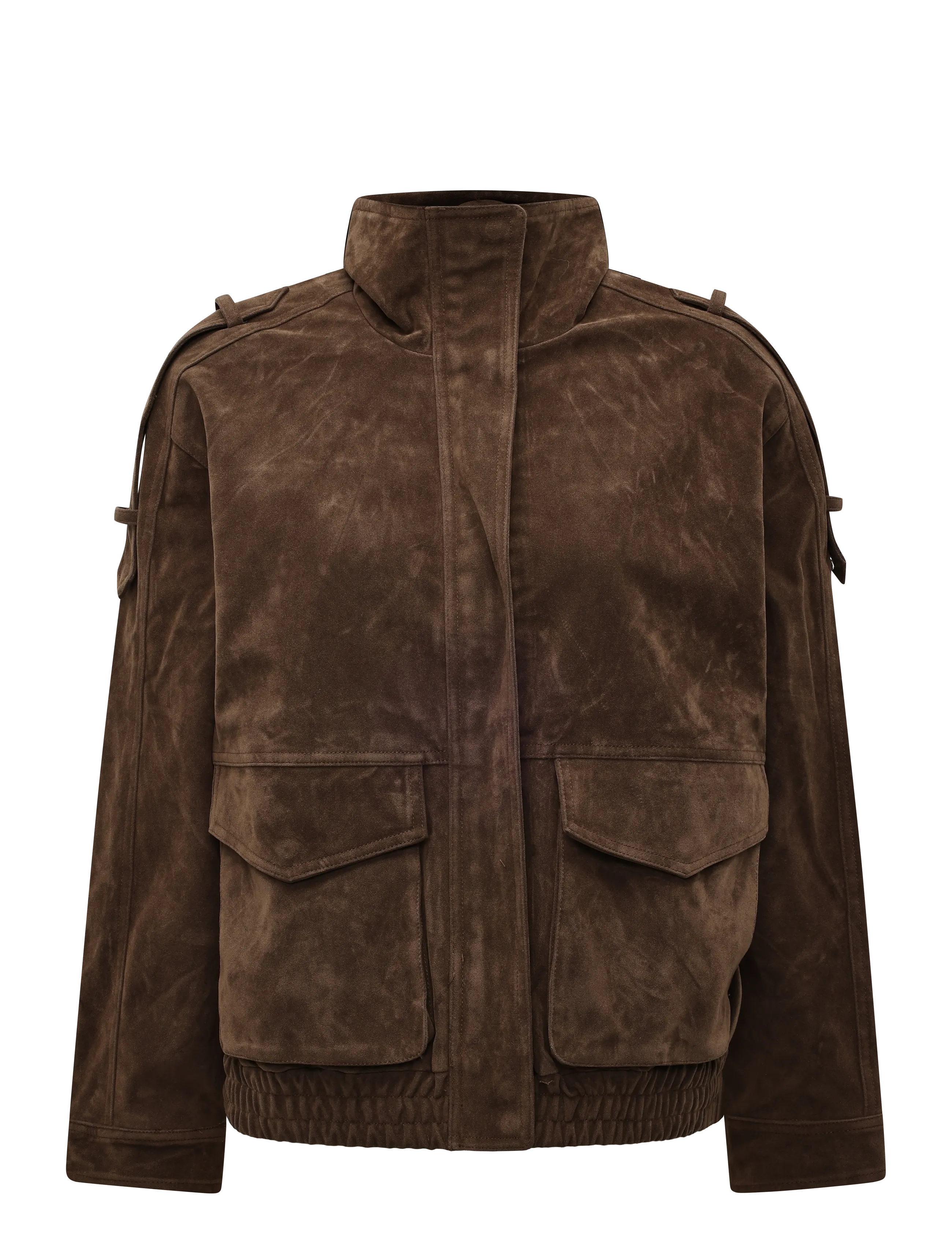Gina Tricot Faux suede high neck jacket - Jakker & Frakker - DEEP TAUPE (7237) / brown