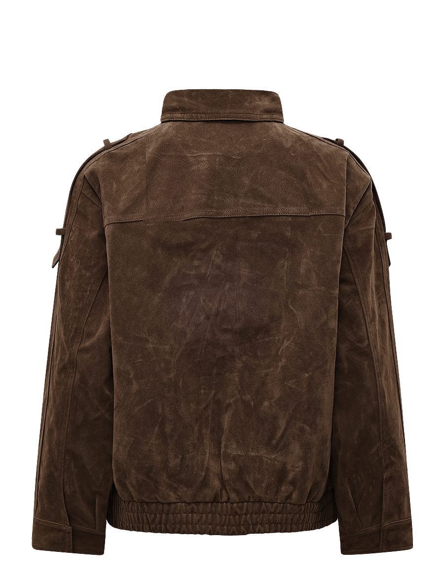 Gina Tricot - Faux suede high neck jacket - utility-jakker - deep taupe (7237) - 1