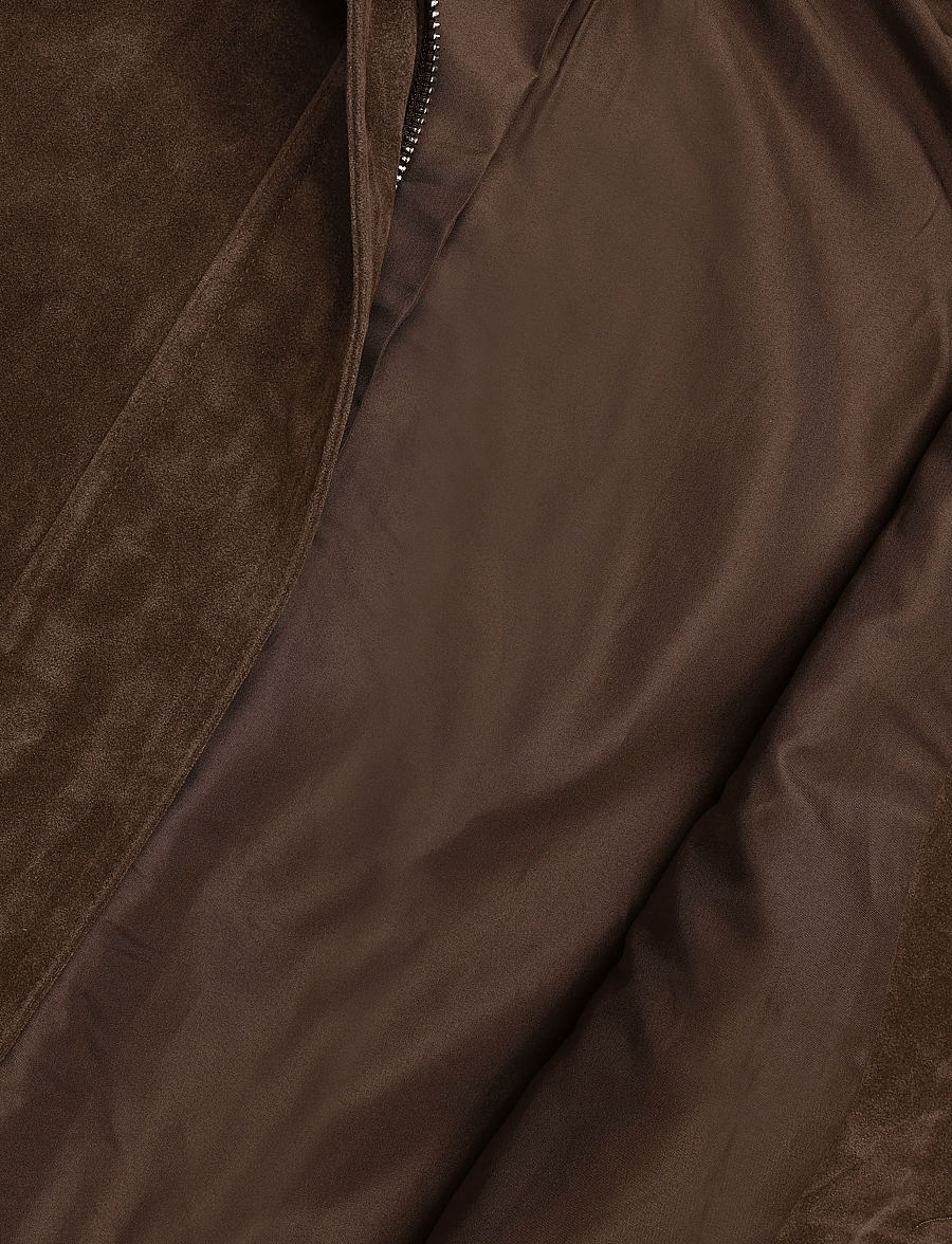 Gina Tricot - Faux suede high neck jacket - utility-jakker - deep taupe (7237) - 4