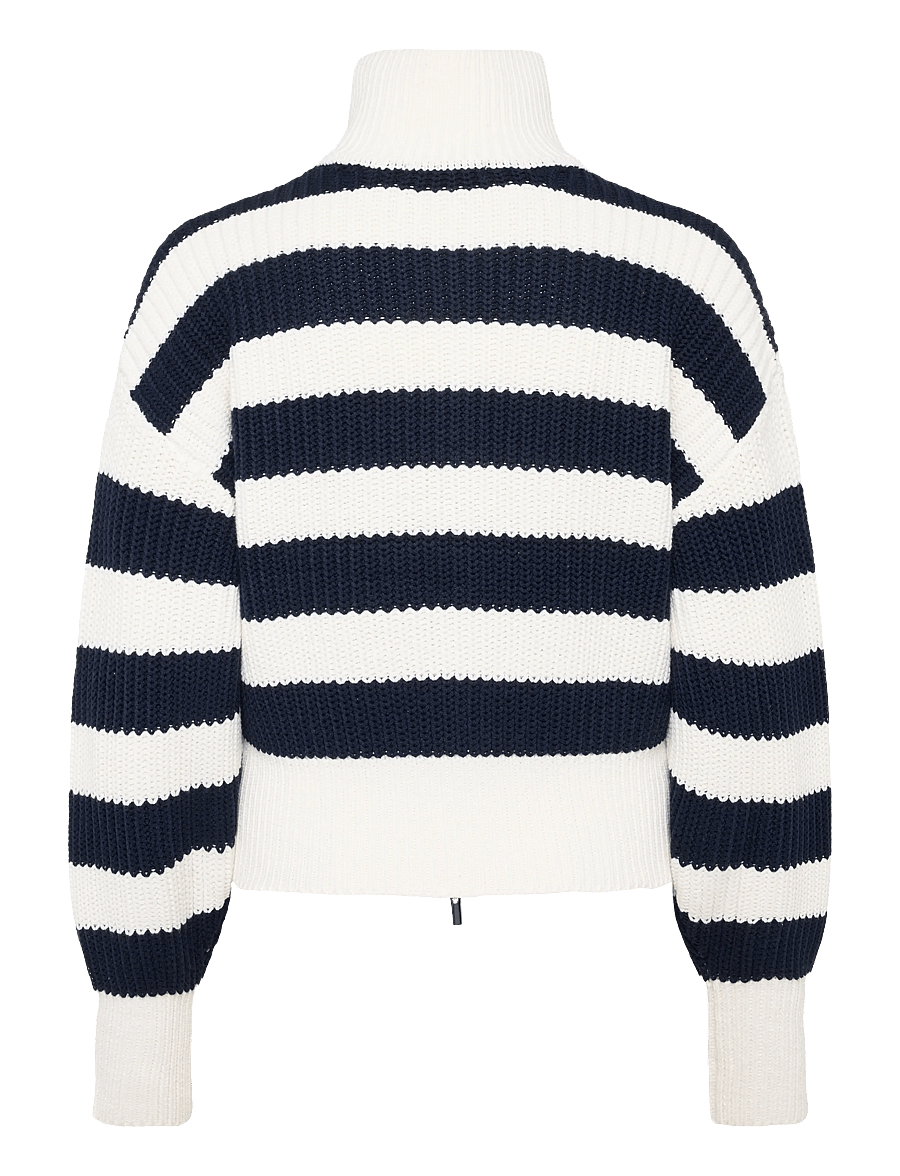 Gina Tricot - Knitted zip cardigan - navy/stripe - 2
