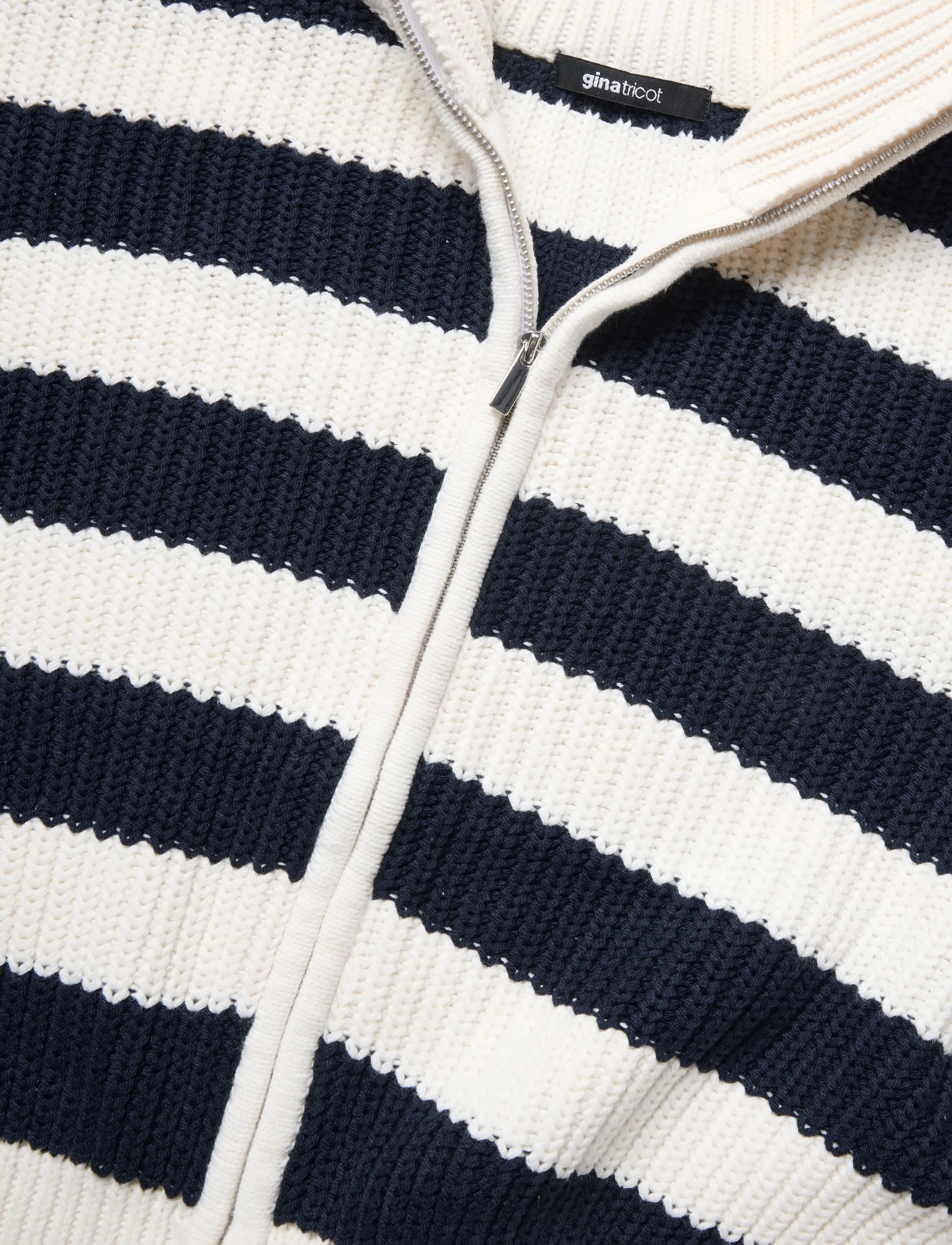 Gina Tricot - Knitted zip cardigan - navy/stripe - 5