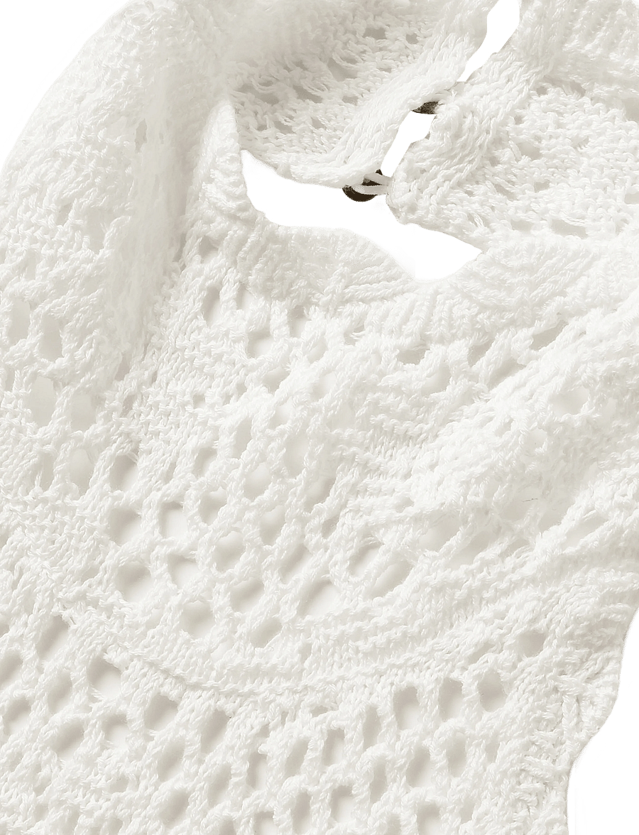 Gina Tricot - Halterneck knitted singlet - tanktops - offwhite - 2