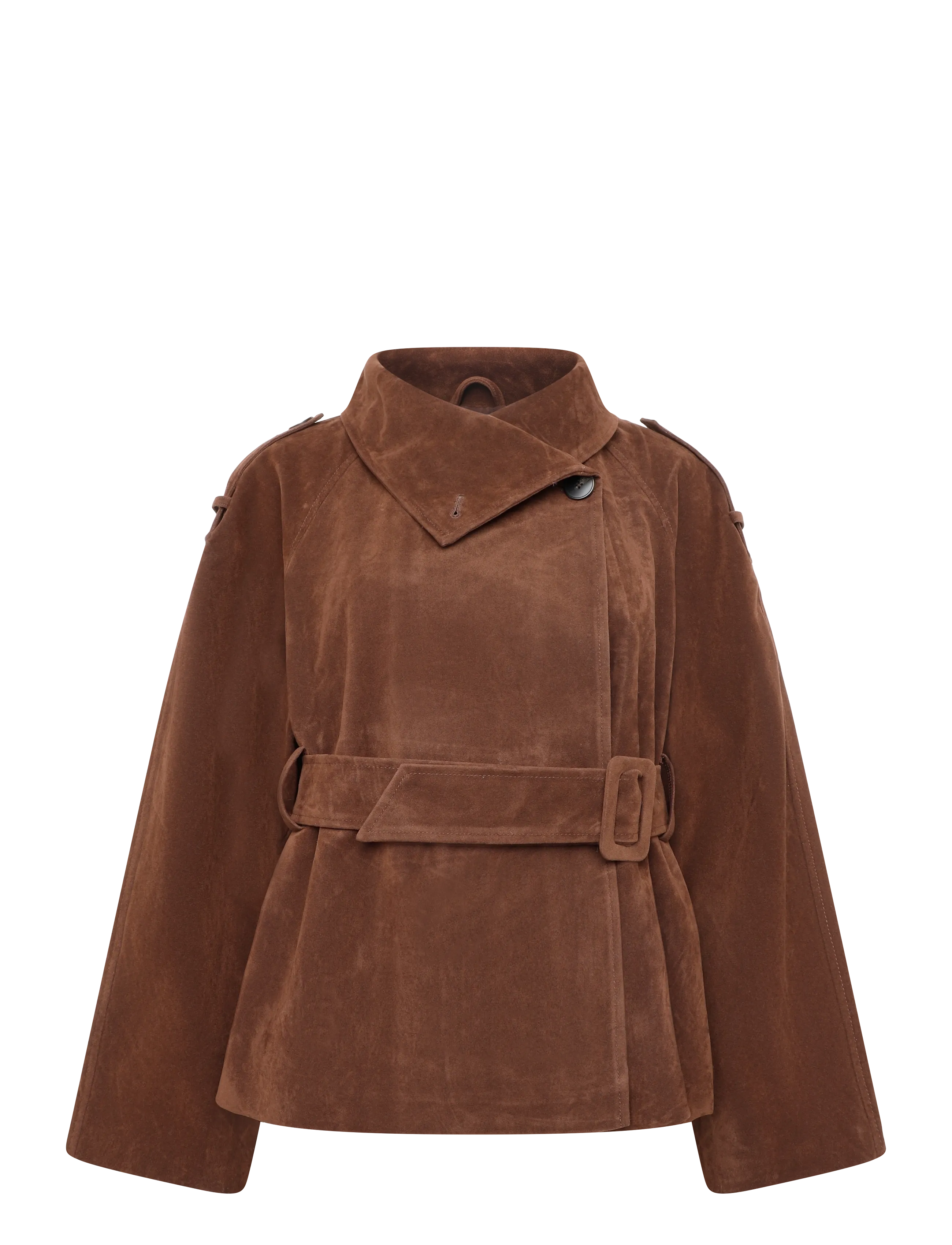 Gina Tricot Faux suede trench jacket - Everyday Style - CHOCOLATE BROWN (7085) / brown