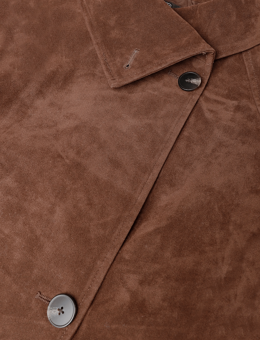 Gina Tricot - Faux suede trench jacket - trench coats - chocolate brown (7085) - 2
