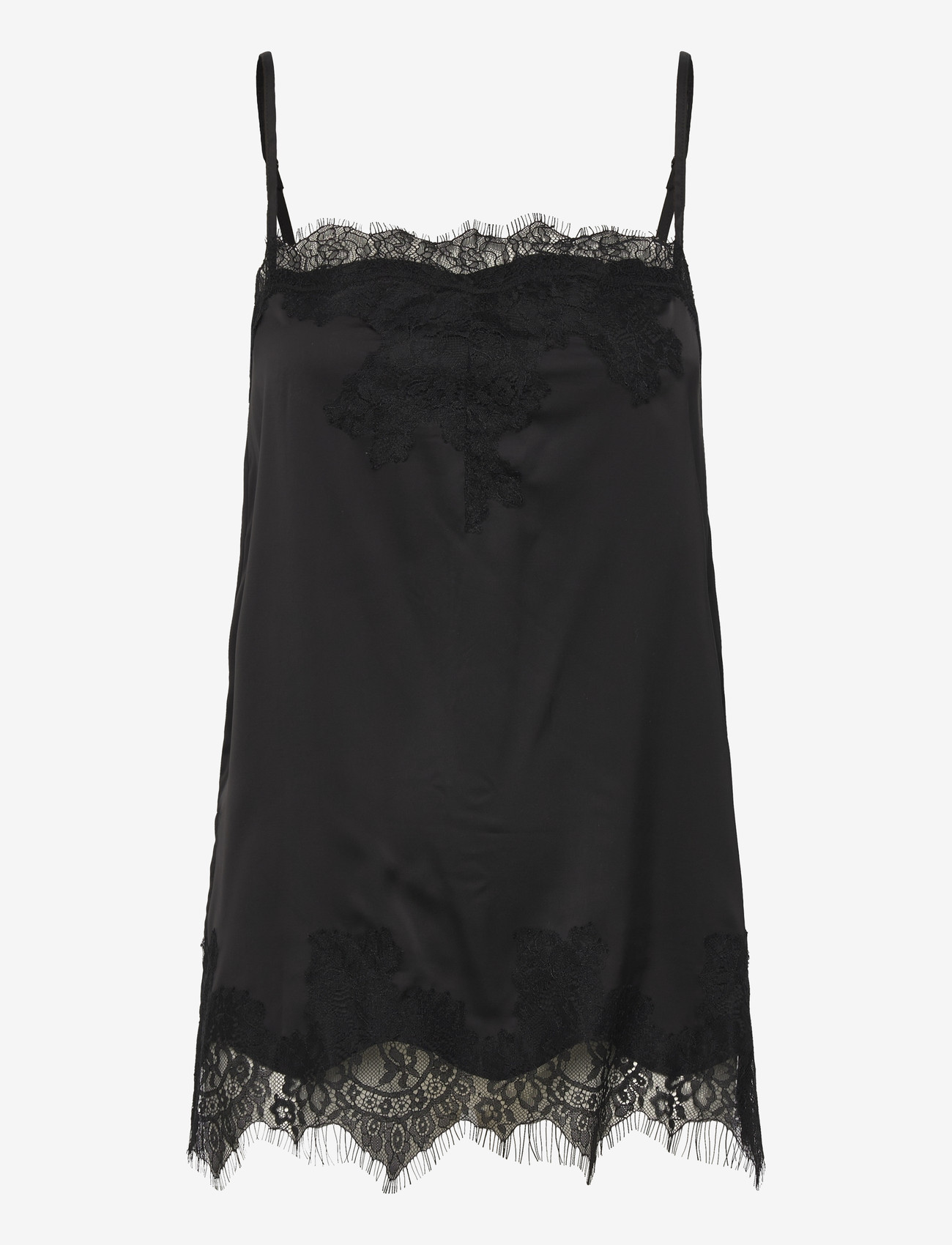 Gina Tricot - Lace singlet - linnen - black (9000) - 0