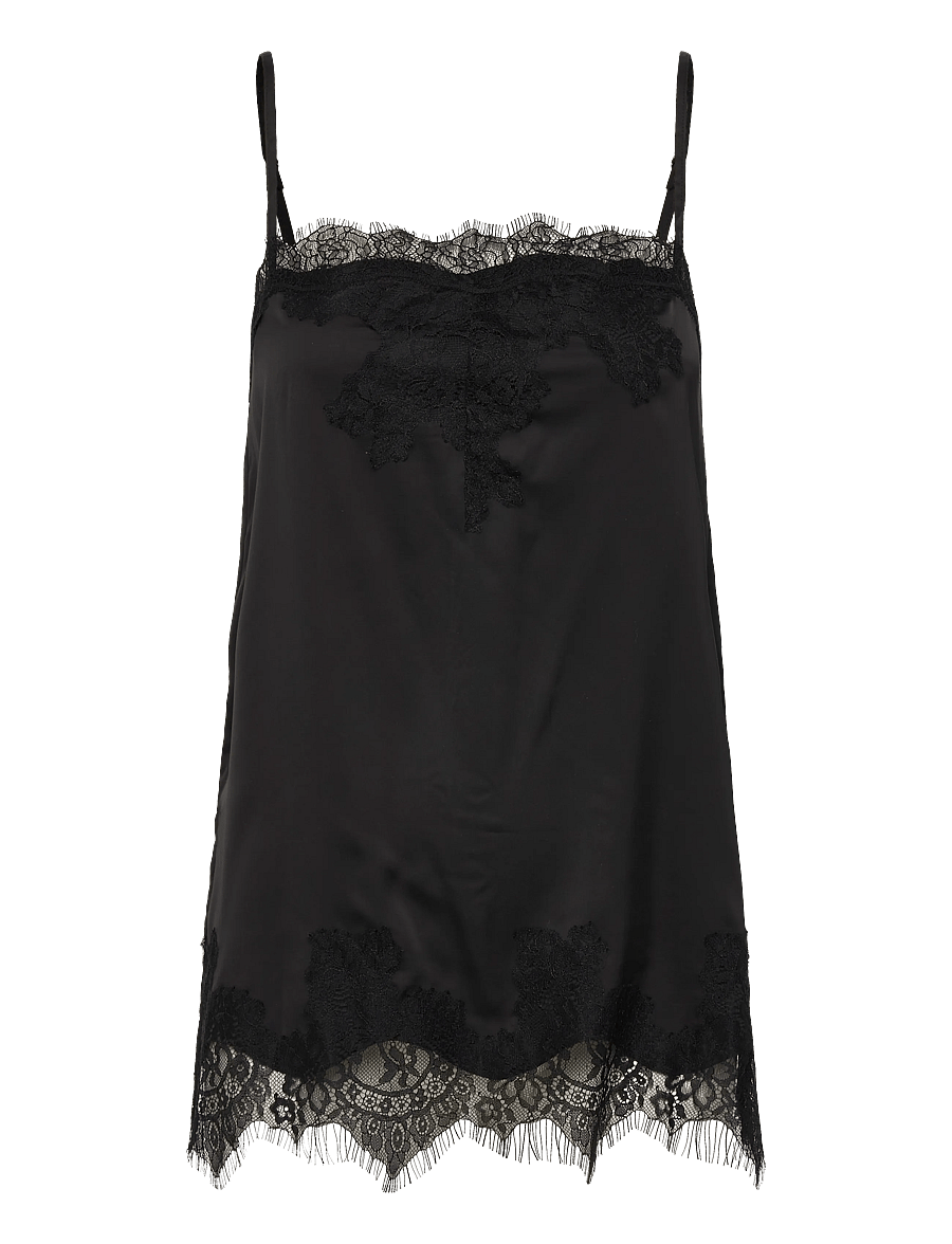 Gina Tricot - Lace singlet - tanktops - black (9000) - 0