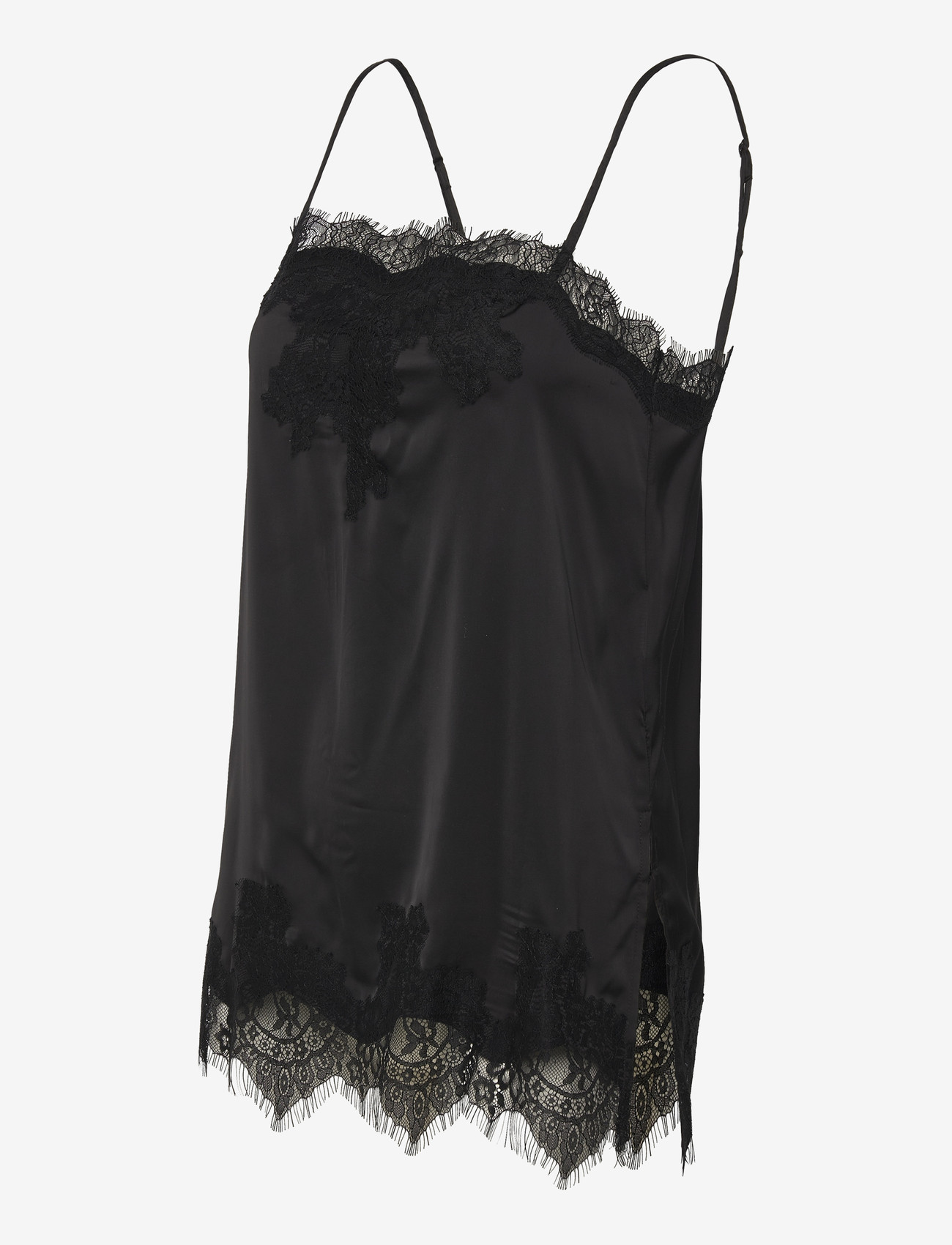 Gina Tricot - Lace singlet - linnen - black (9000) - 1