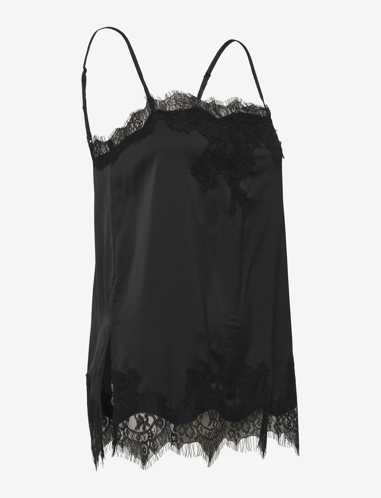 Gina Tricot - Lace singlet - linnen - black (9000) - 2