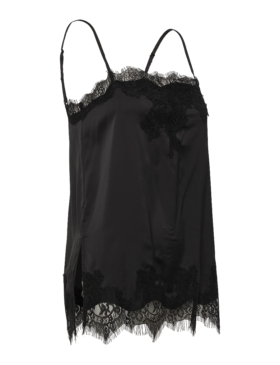 Gina Tricot - Lace singlet - tanktops - black (9000) - 2
