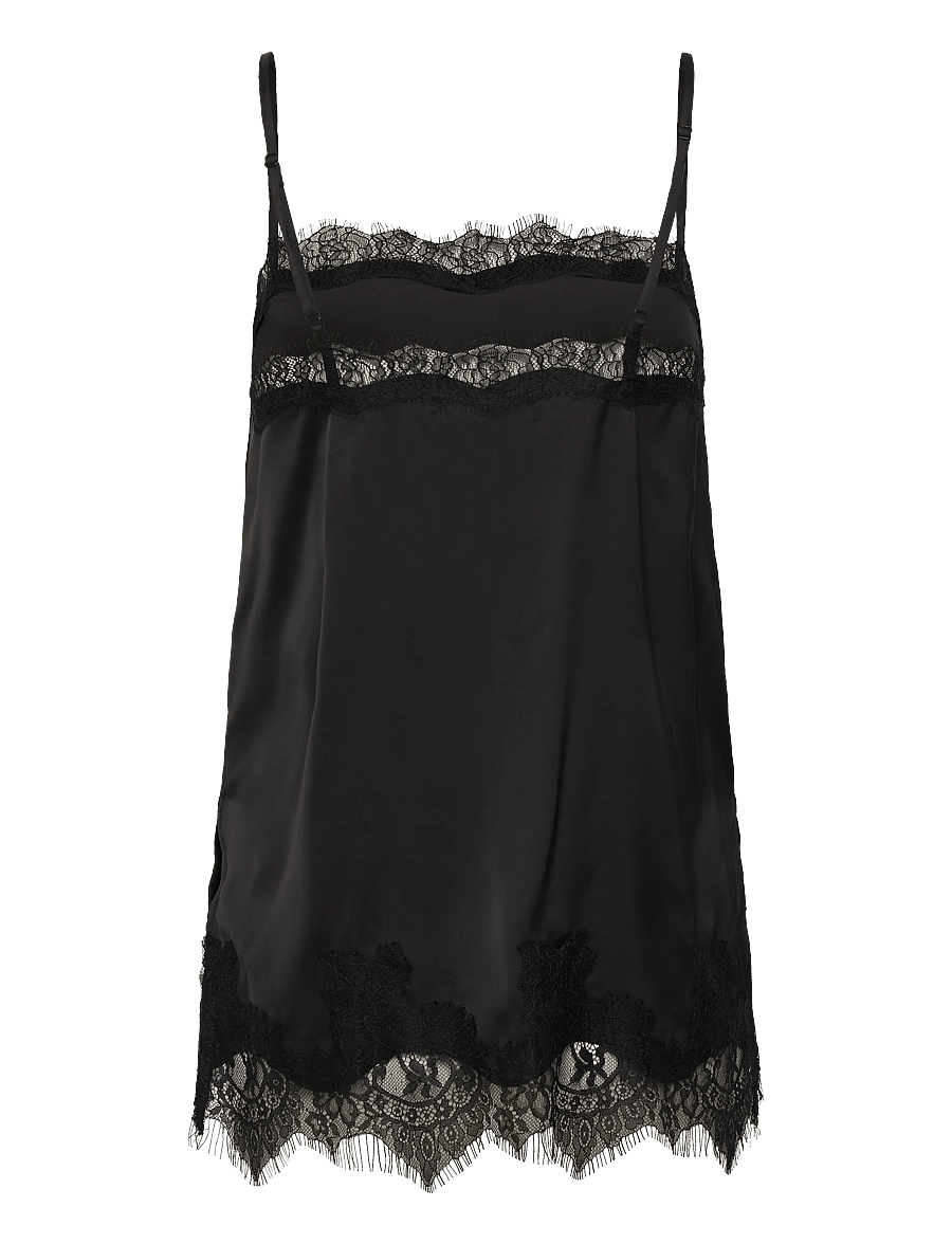 Gina Tricot - Lace singlet - tanktops - black (9000) - 3