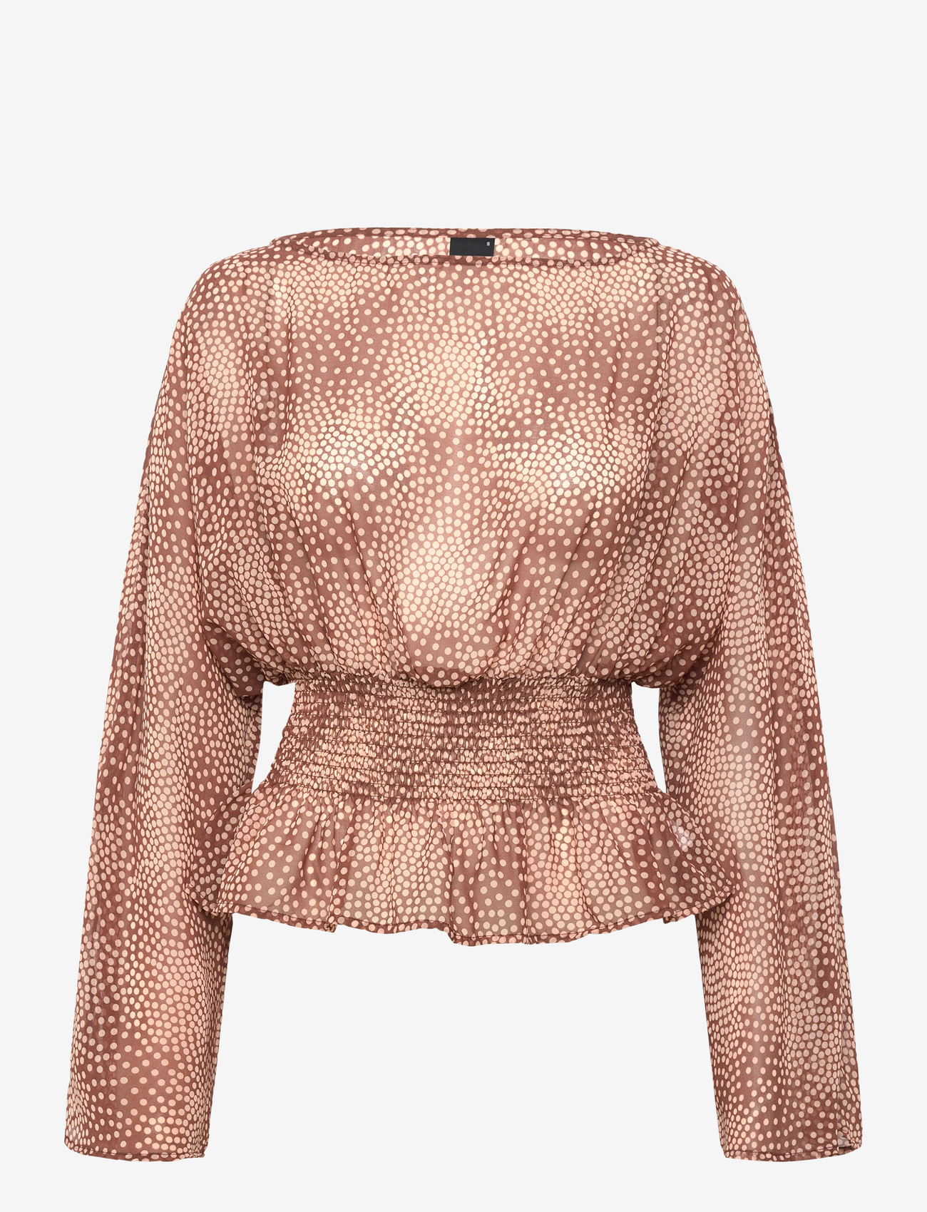 Gina Tricot - Scarf blouse - langærmede bluser - light brown dot (7015) - 0
