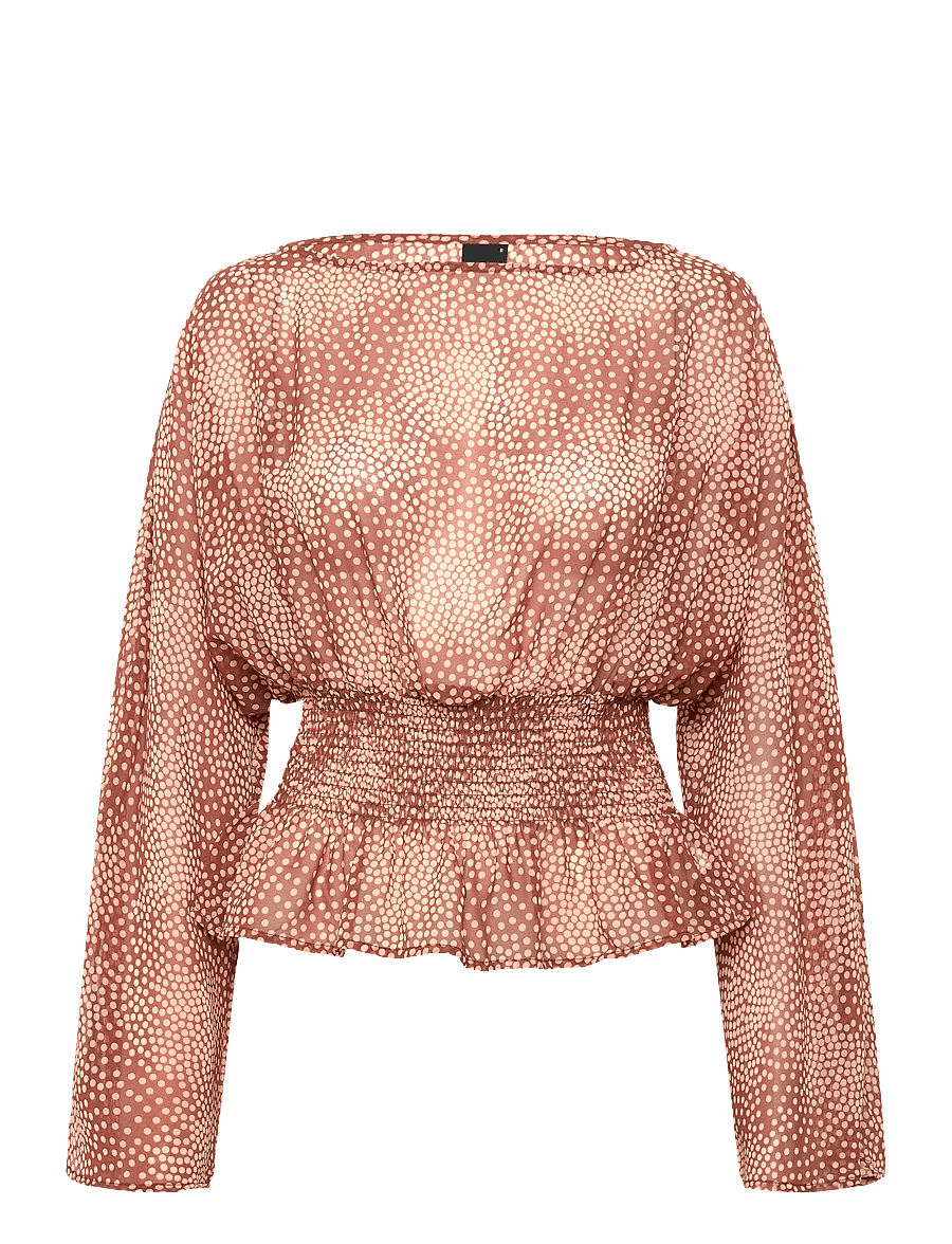 Gina Tricot - Scarf blouse - blouses à manches longues - light brown dot (7015) - 0