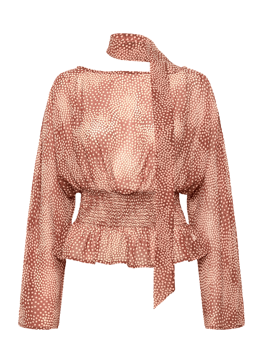 Gina Tricot - Scarf blouse - blouses à manches longues - light brown dot (7015) - 1
