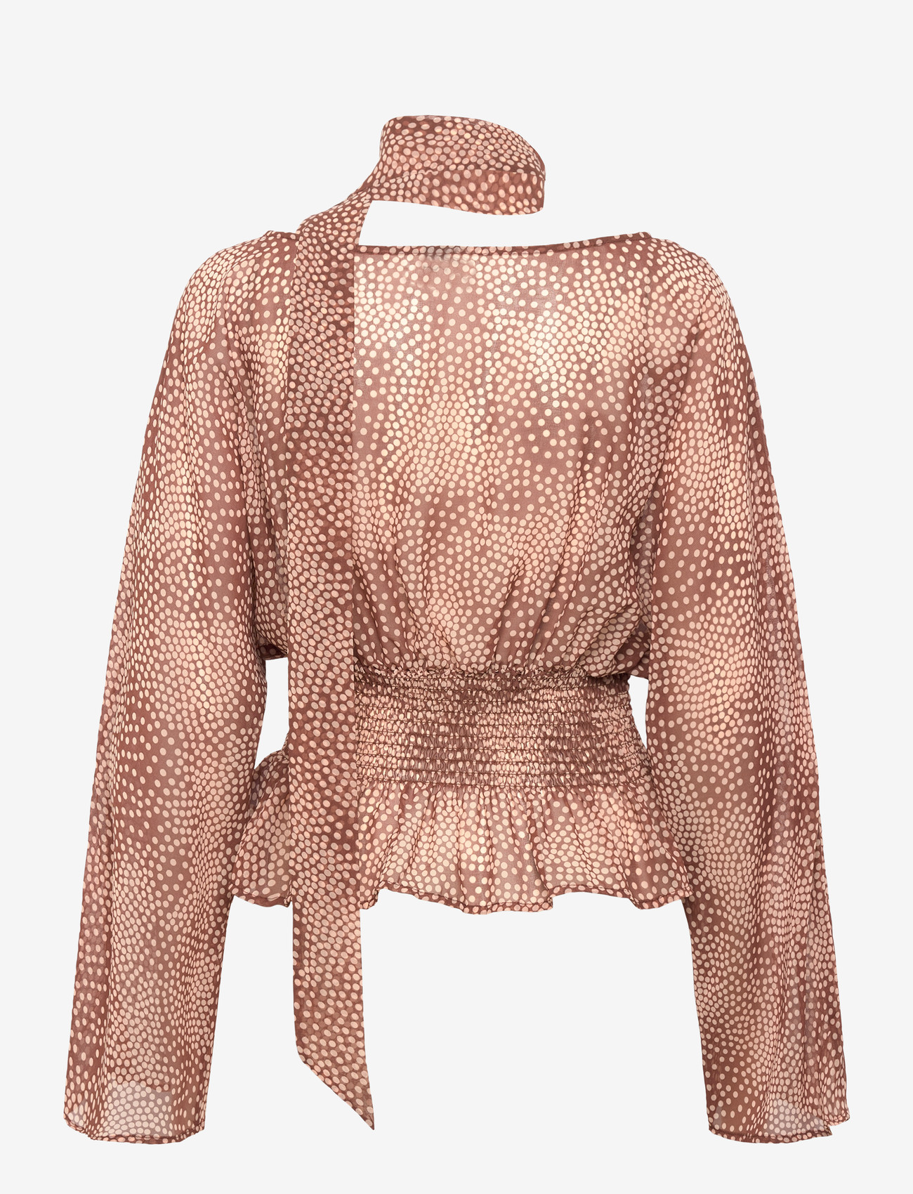 Gina Tricot - Scarf blouse - langærmede bluser - light brown dot (7015) - 2