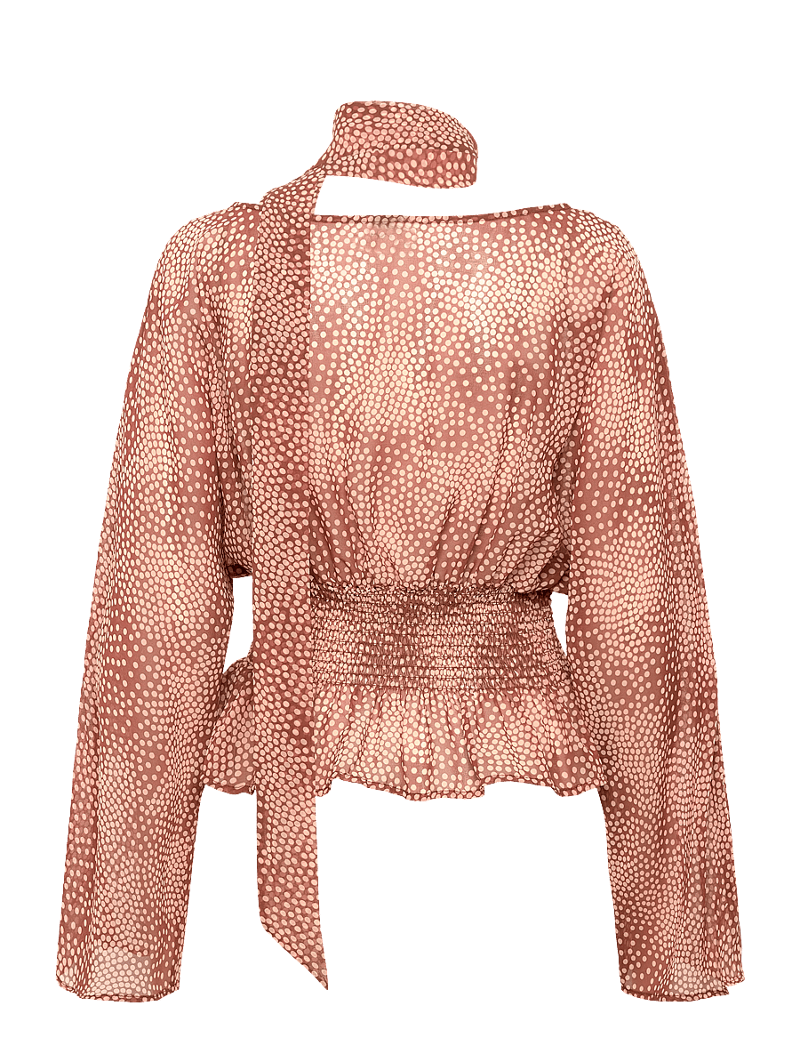 Gina Tricot - Scarf blouse - blouses à manches longues - light brown dot (7015) - 2