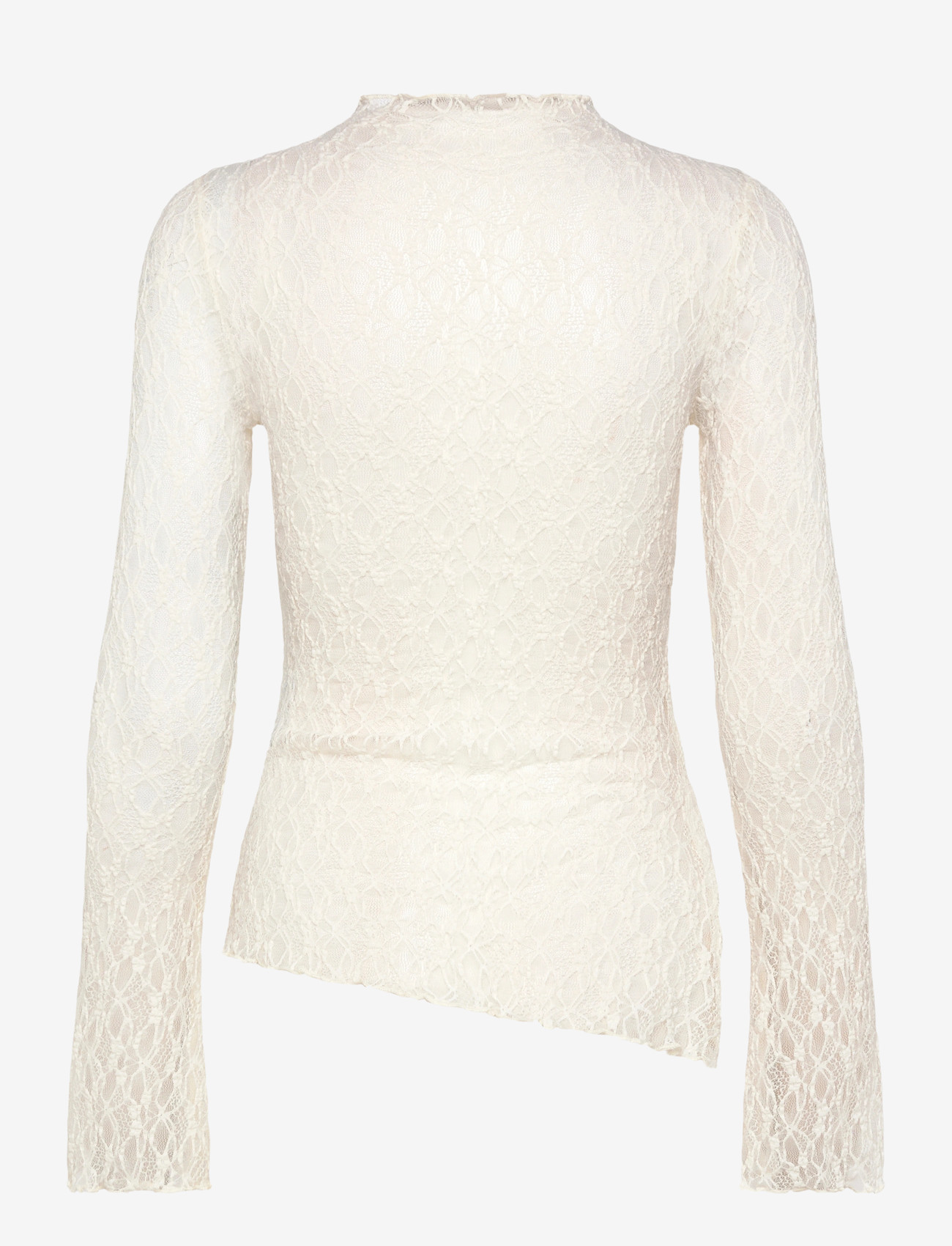 Gina Tricot - Asymmetric lace top - langærmede toppe - offwhite (1420) - 2