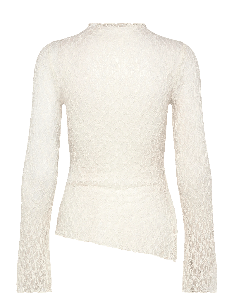 Gina Tricot - Asymmetric lace top - langærmede toppe - offwhite (1420) - 2