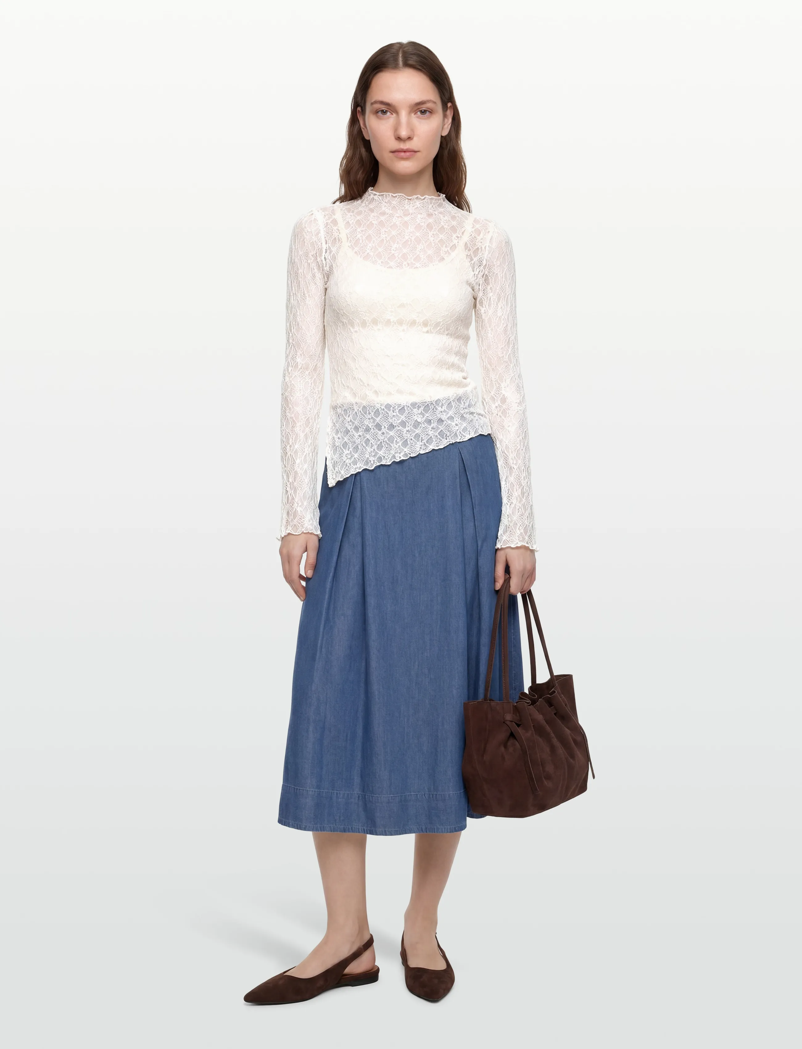 Gina Tricot Asymmetric lace top - Festliche Oberteile - OFFWHITE (1420) / cream