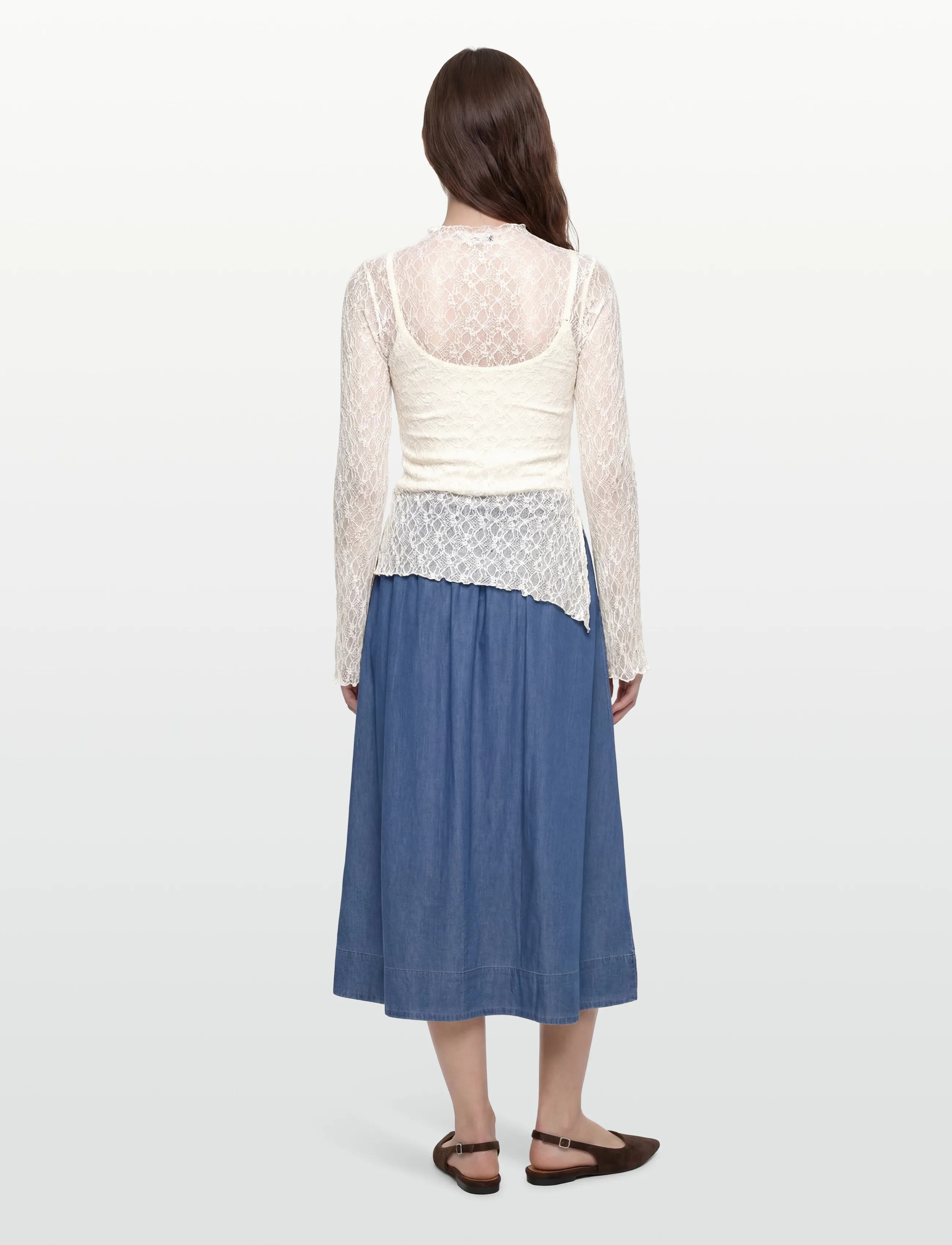 Gina Tricot - Asymmetric lace top - topy z długimi rękawami - offwhite (1420) - 4